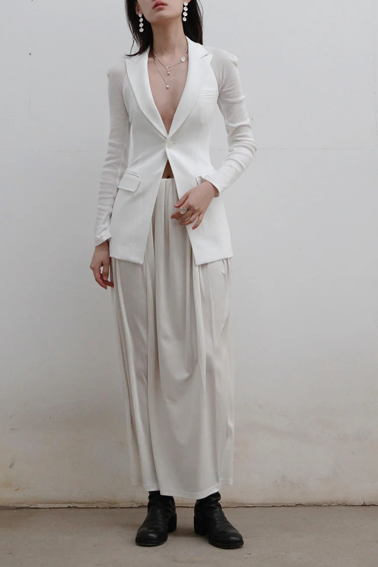 OUDE WAAG Pleated Oversized Skirt OW-22SS-SK01 White - Image 22