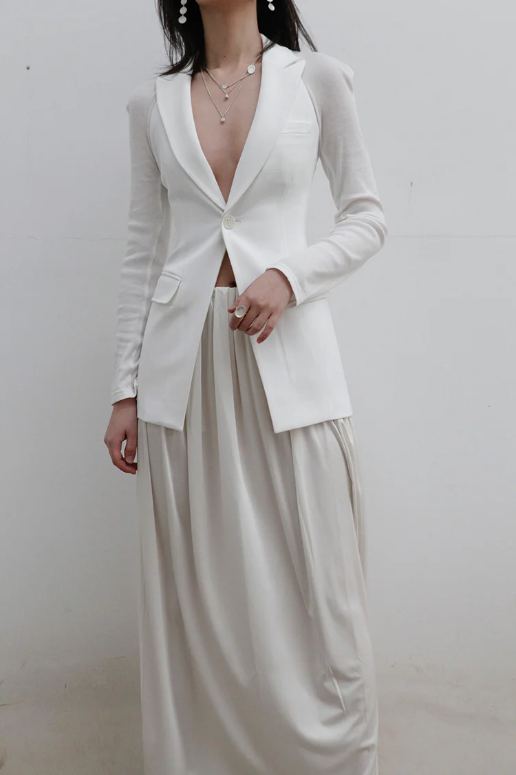 OUDE WAAG Pleated Oversized Skirt OW-22SS-SK01 White - Image 24