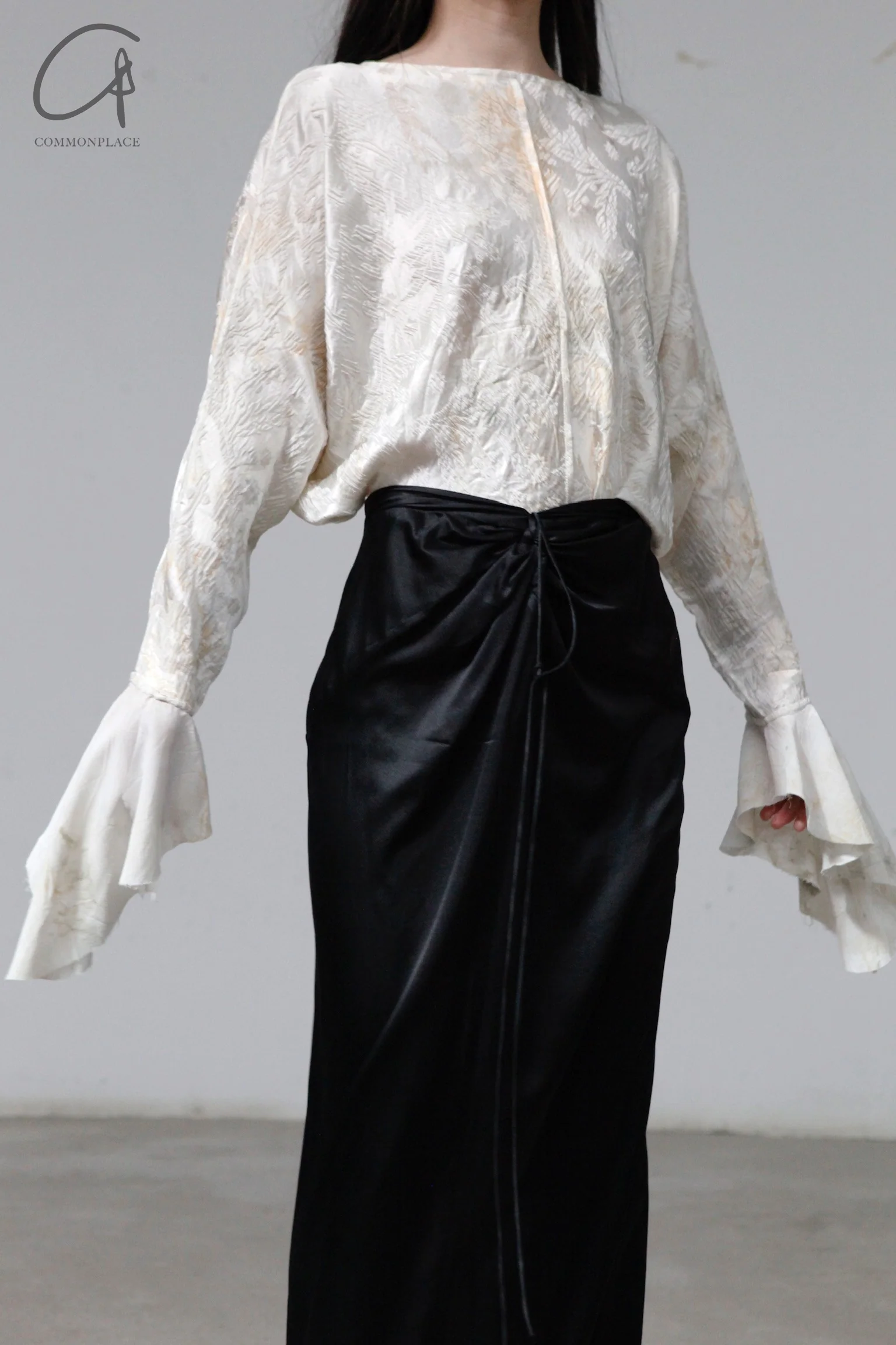 OUDE WAAG Print Knot Drape Skirt OW-22SS-SK04 Black - Image 12