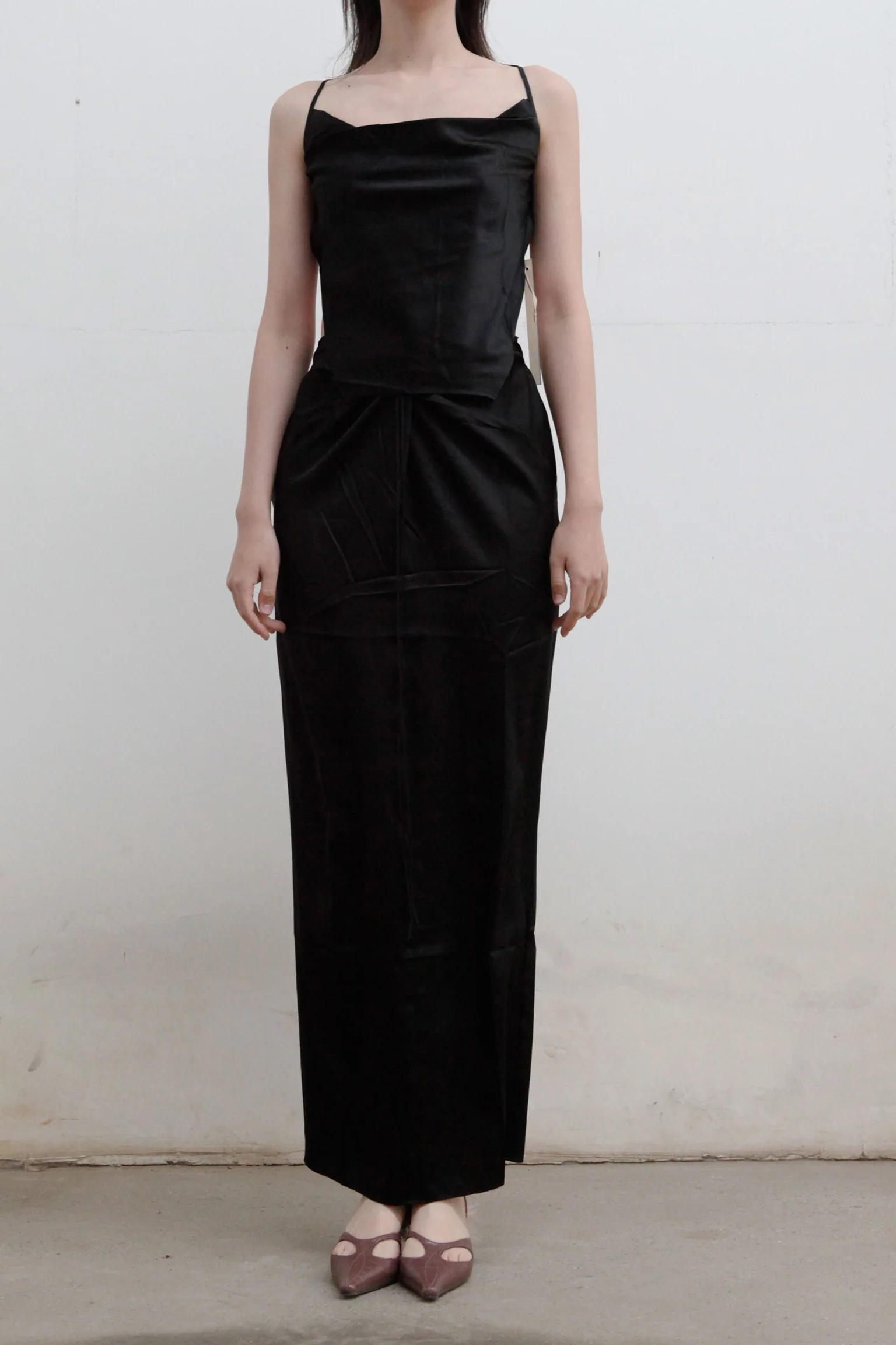 OUDE WAAG Print Knot Drape Skirt OW-22SS-SK04 Black - Image 4