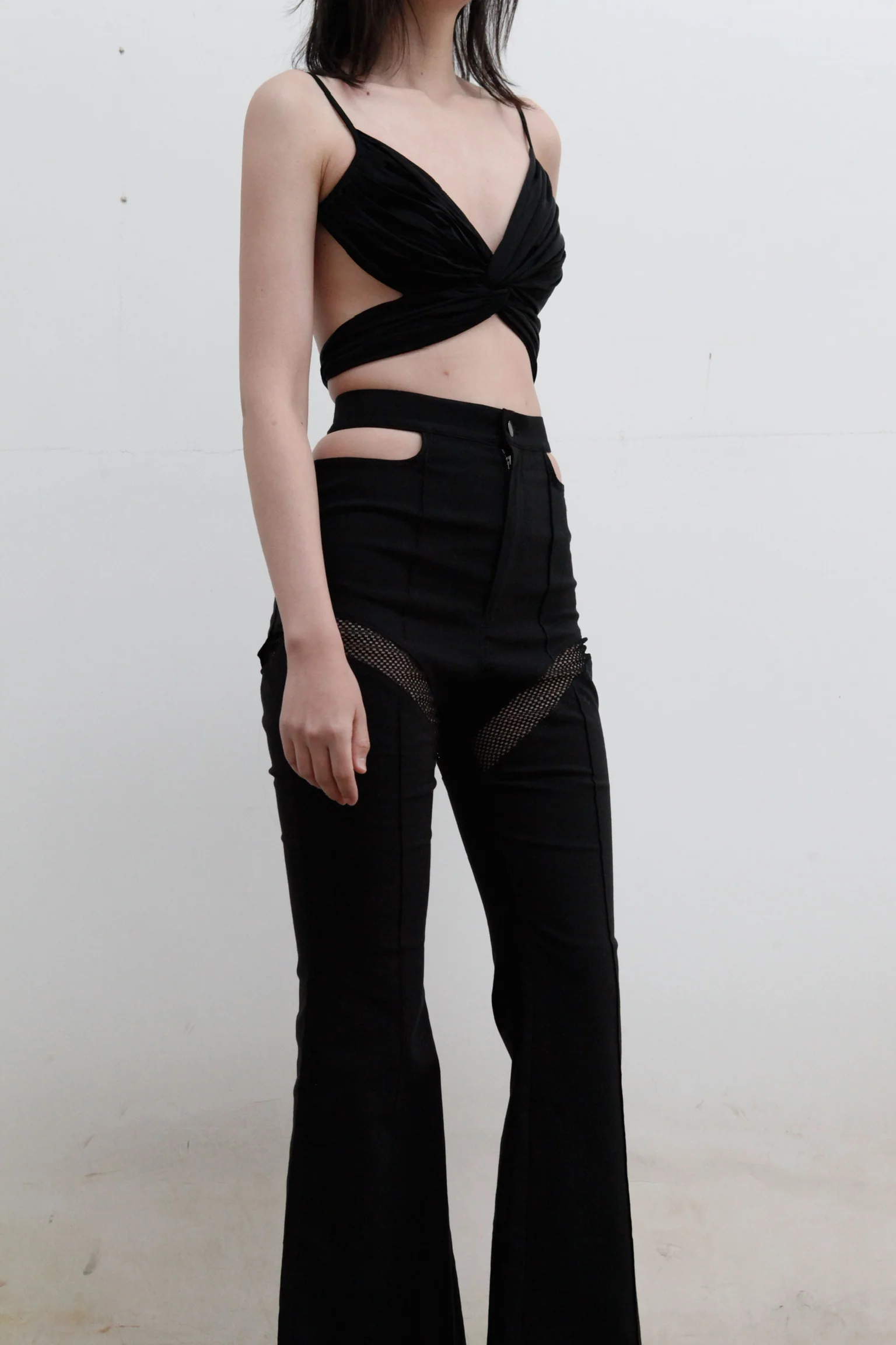 OUDE WAAG Print Twist Strap Tube Top OW-22SS-AS08 Black - Image 3