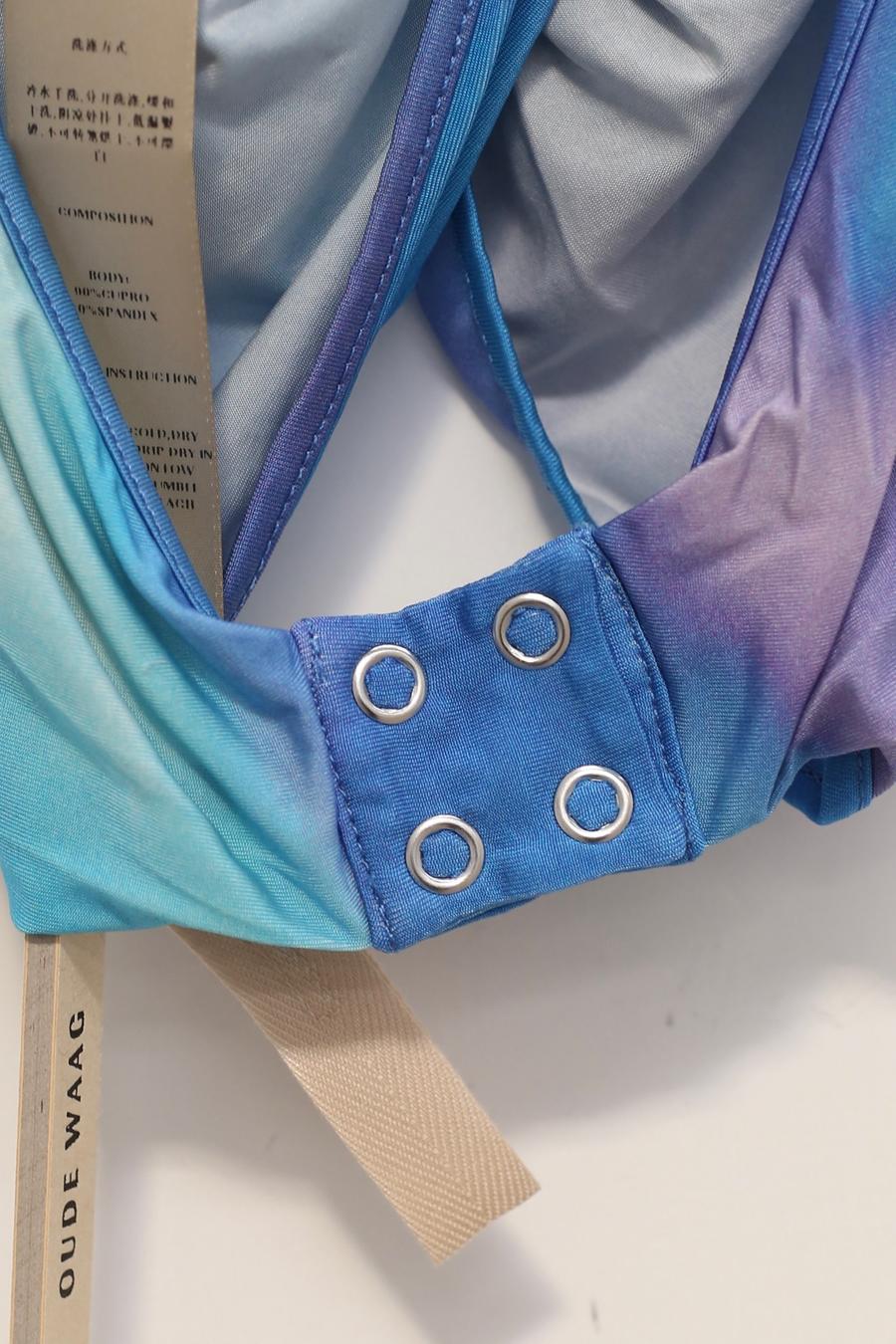 OUDE WAAG Print Twist Strap Tube Top OW-22SS-AS08 Blue Grey - Image 13