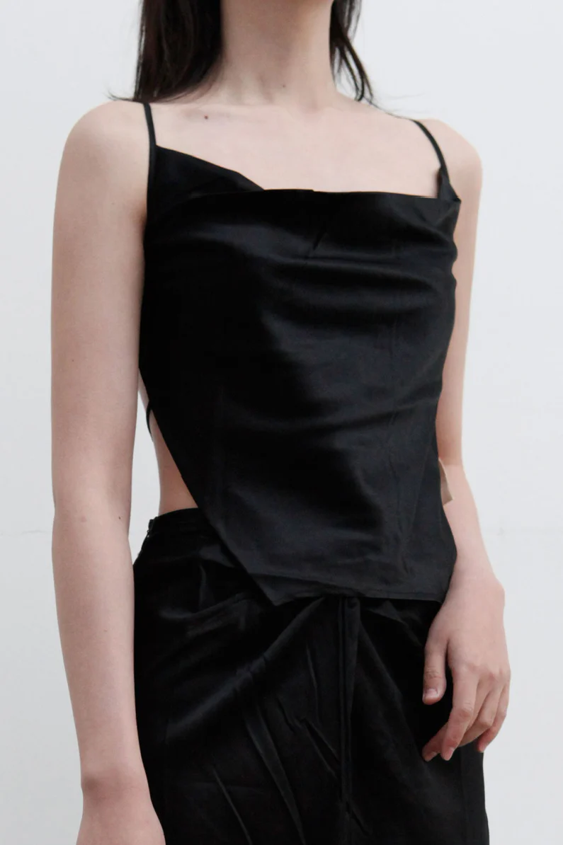 OUDE WAAG Printed Backless Camisole OW-22SS-TP02 Black