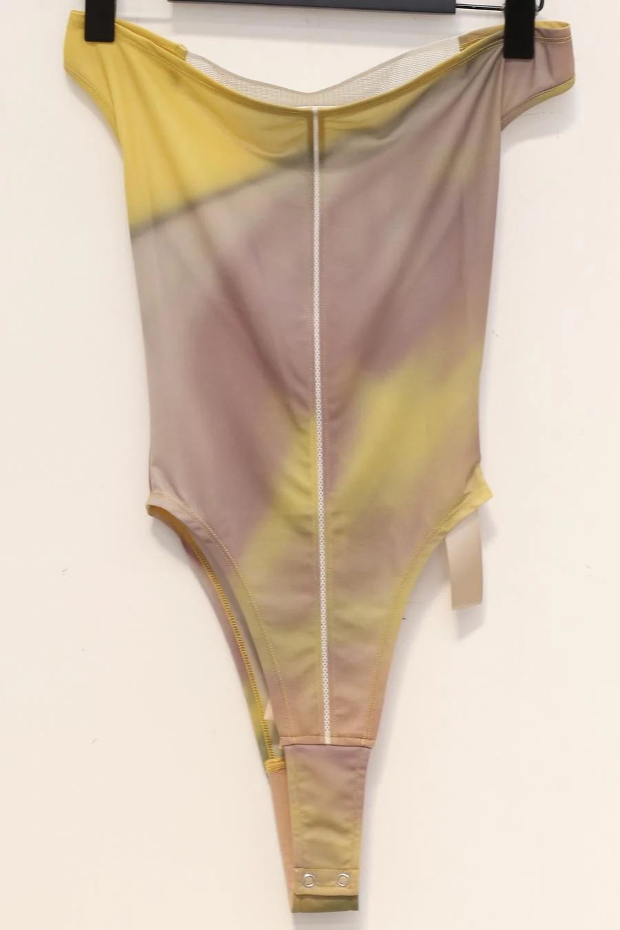OUDE WAAG Printed Flat Shoulder Bodysuit OW-22SS-UW02 Yellow Grey - Image 9