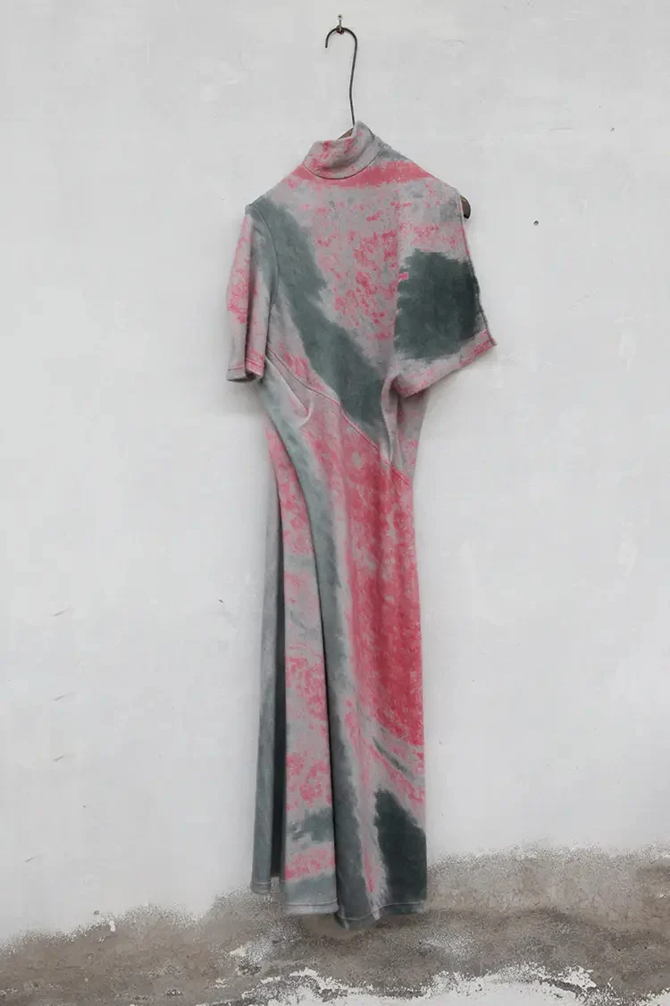 OUDE WAAG Printed Standing Cut Wool Knit Dress OW19AWDS10B - Image 14