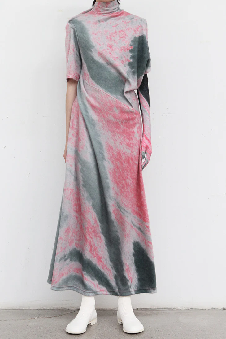 OUDE WAAG Printed Standing Cut Wool Knit Dress OW19AWDS10B - Image 2