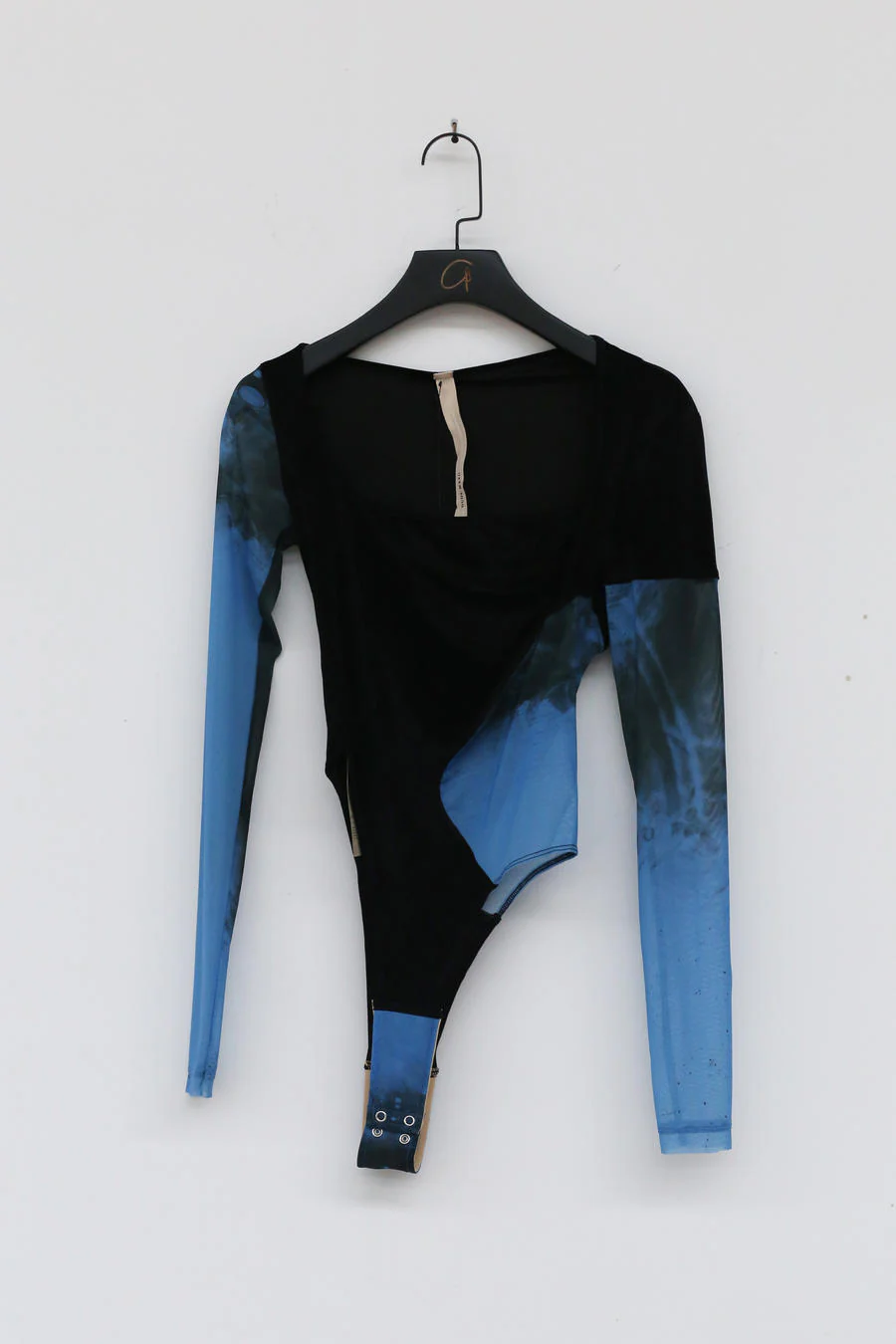 OUDE WAAG printed velvet stitching base coat OW-OW-21AW-UW02-LANHEI black and blue - Image 4