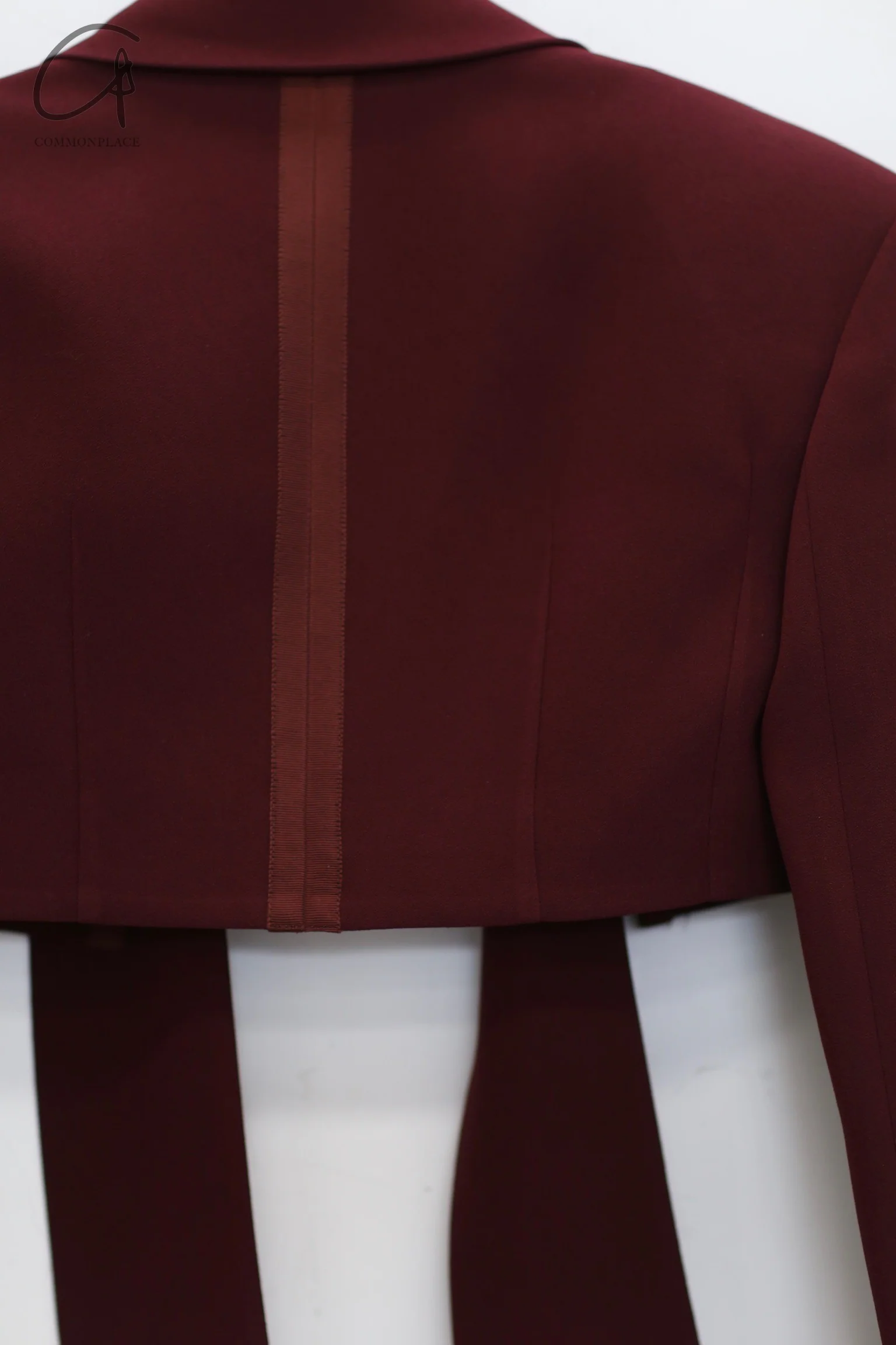 OUDE WAAG scarf collar hollow suit OW-24SS-JK06 burgundy - Image 6