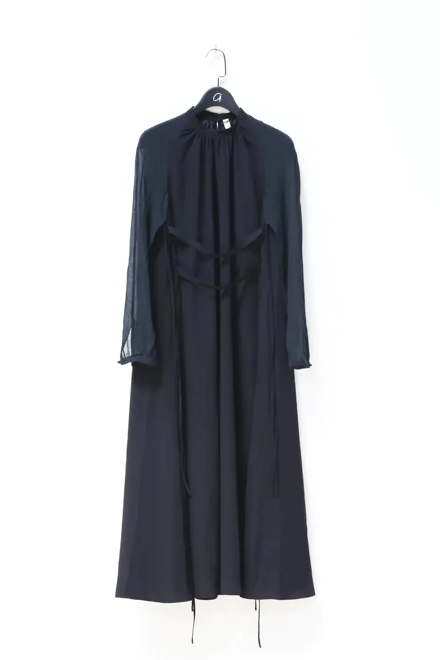 OUDE WAAG see-through stitching dress OW-20AW-DS07BL99 - Image 3