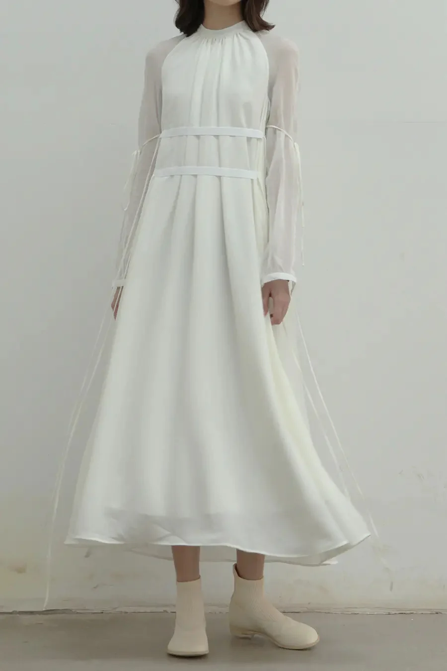 OUDE WAAG see-through stitching dress OW-20AW-DS07WI100