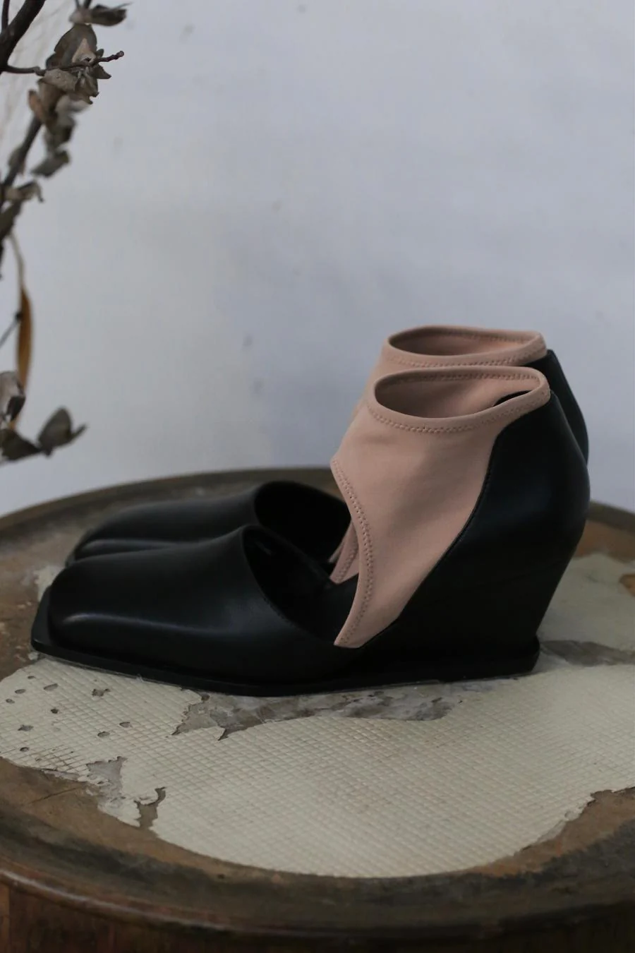 OUDE WAAG sheepskin ninja high heel OW-23SS-FT02 naked black - Image 2
