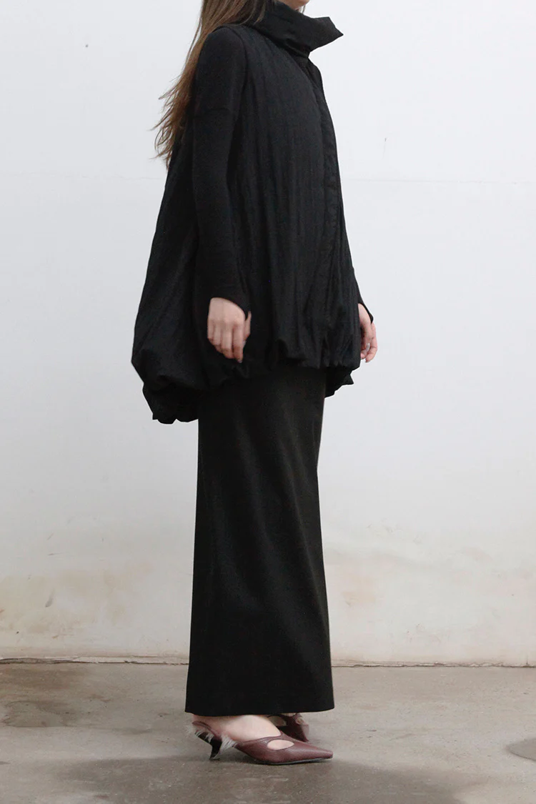 OUDE WAAG Shiny Wool Down Bud Vest OW-21AW-DJ02BL900 Black POW17 - Image 7