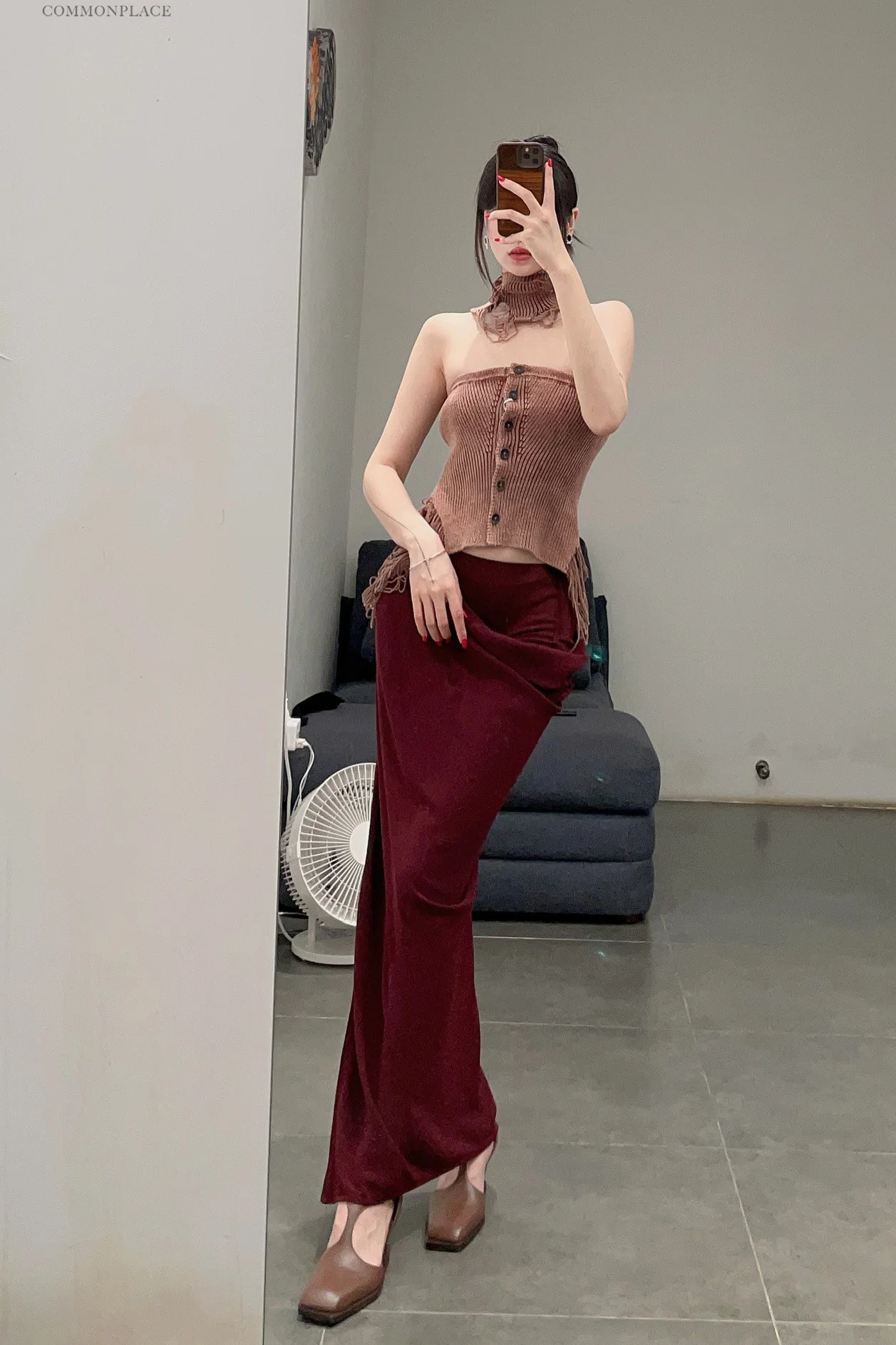 OUDE WAAG Side Opening Tether Skirt (With Underpants) OW-23AW-SK02T1RE280 (OW-23AW-SK02) - Image 19