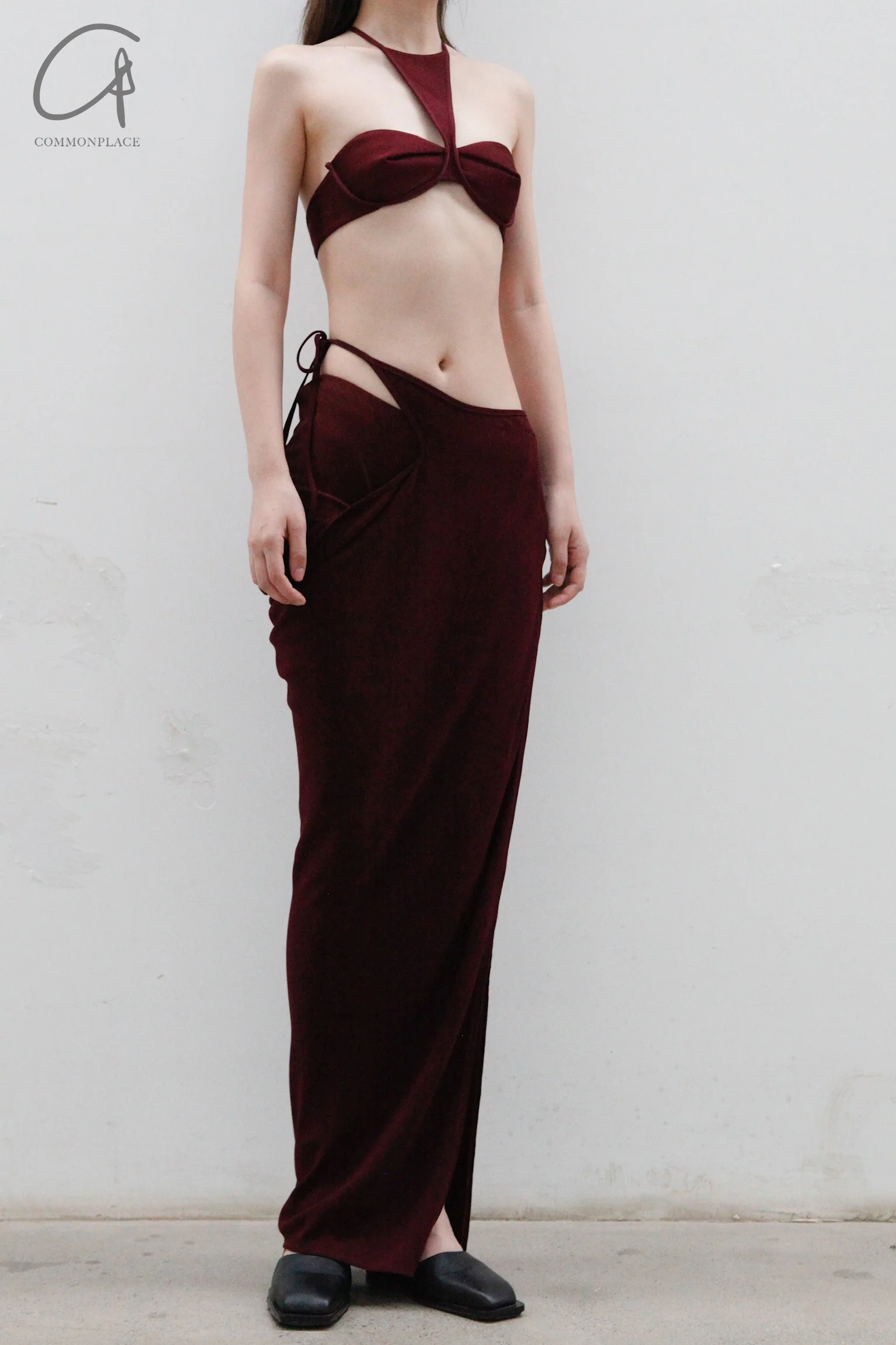 OUDE WAAG Side Opening Tether Skirt (With Underpants) OW-23AW-SK02T1RE280 (OW-23AW-SK02) - Image 2