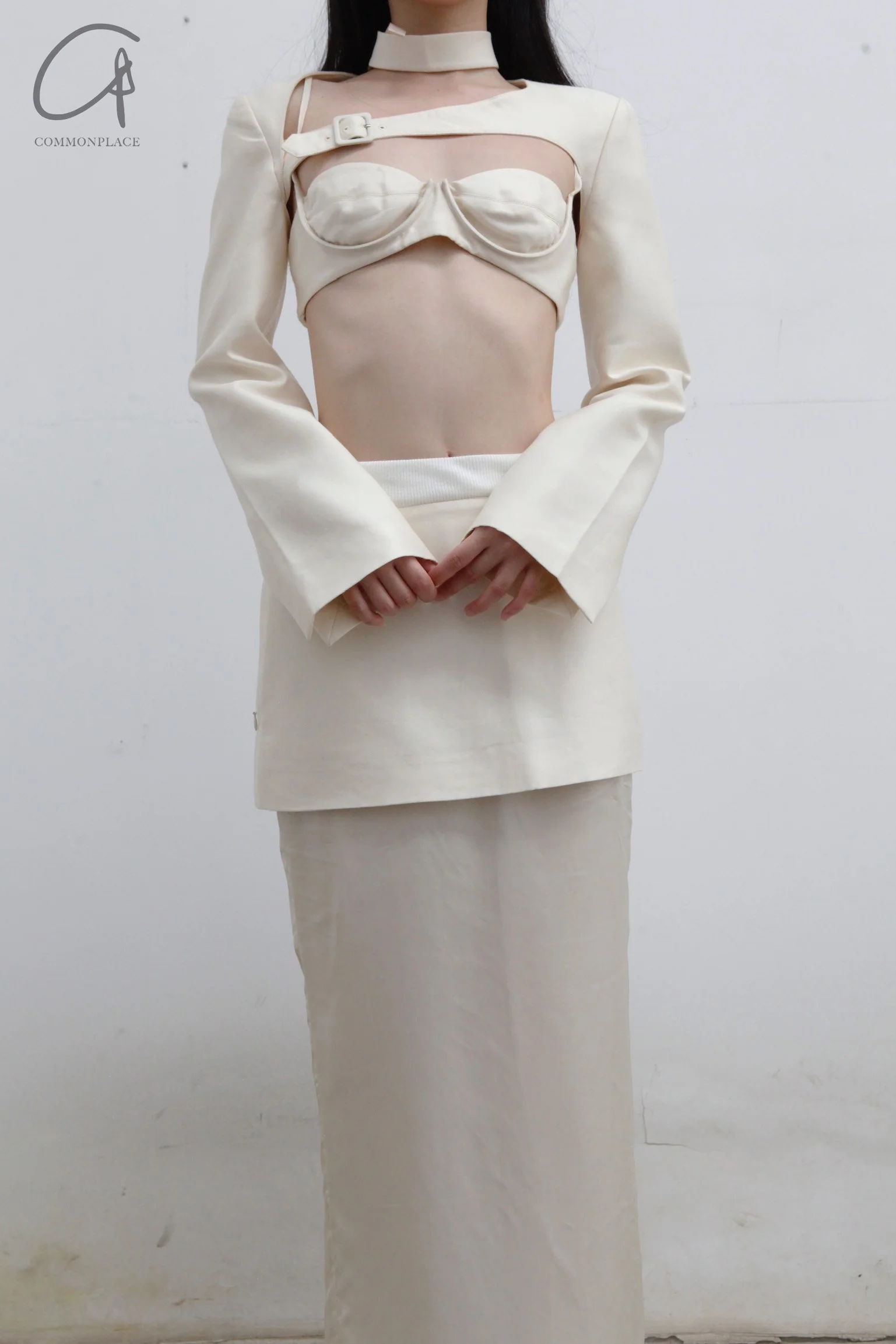 OUDE WAAG Silk Double Panel Skirt OW-22AW-SK08 Off-White - Image 15