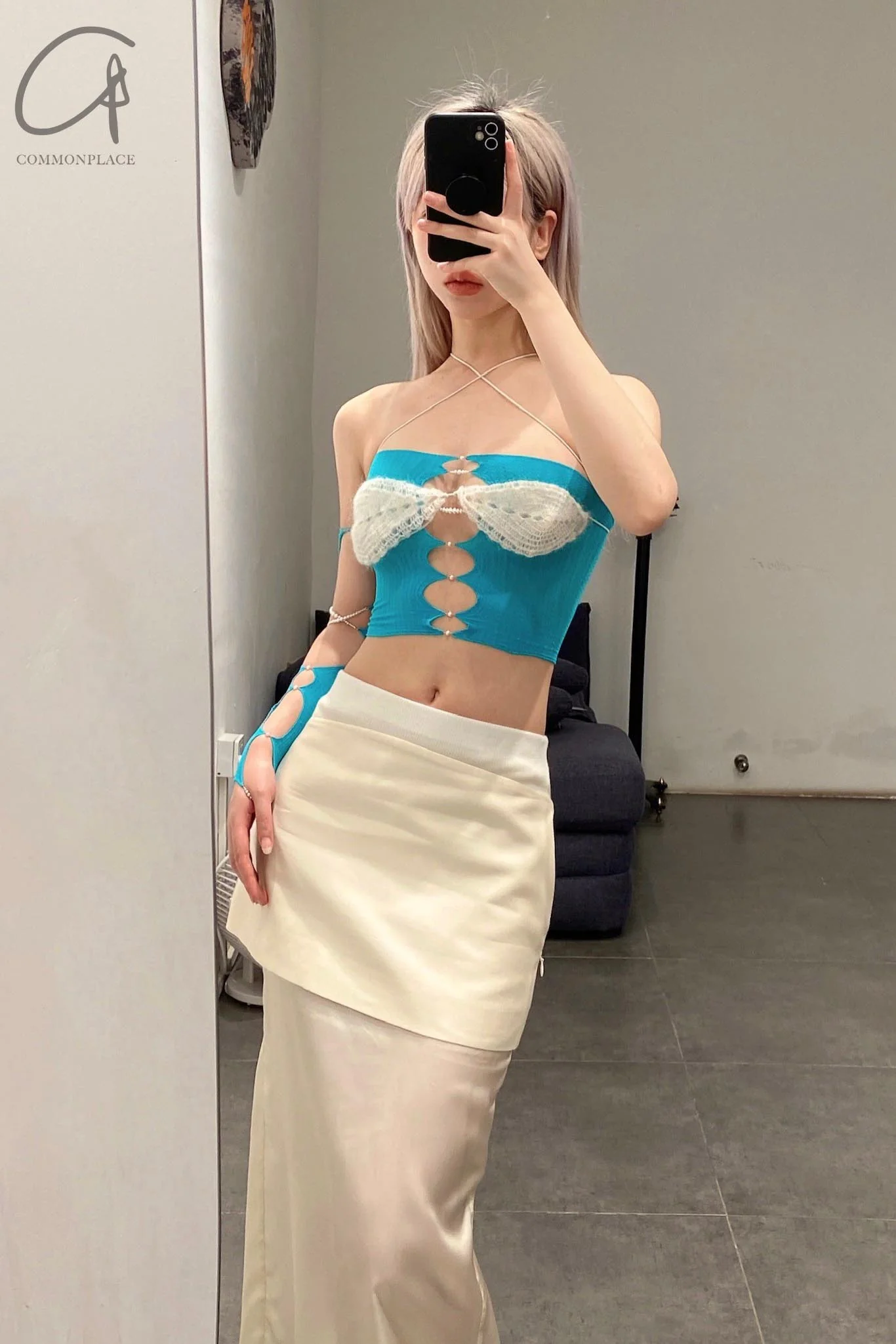 OUDE WAAG Silk Double Panel Skirt OW-22AW-SK08 Off-White - Image 32