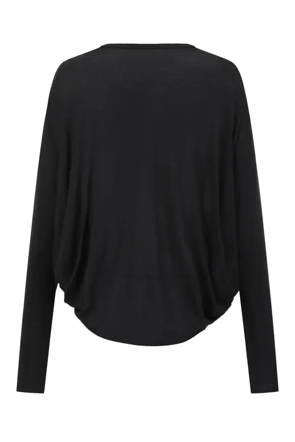 OUDE WAAG silk draped knitted cardigan OW-24SS-KT05 black - Image 7