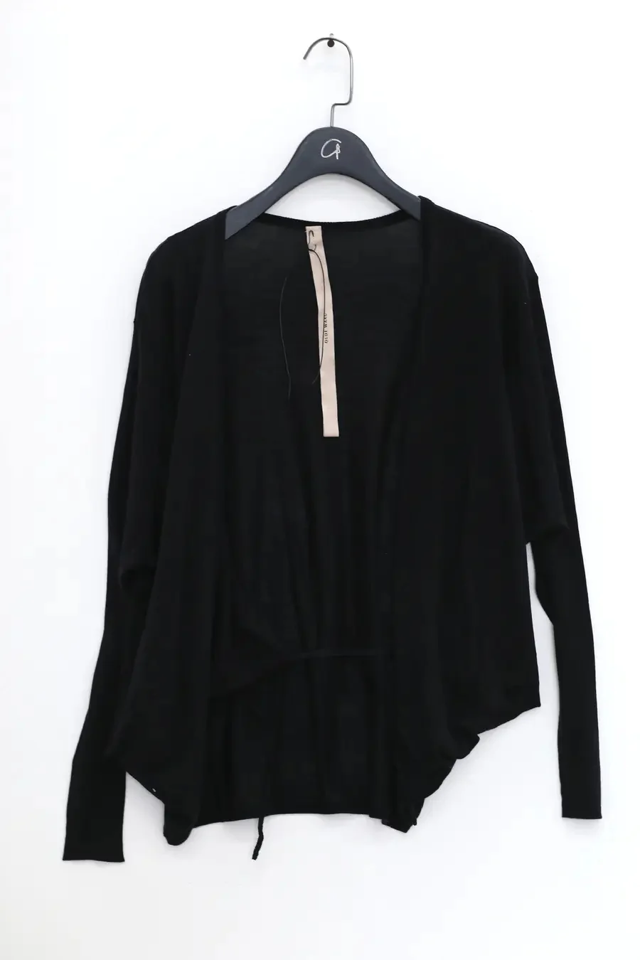 OUDE WAAG silk draped knitted cardigan OW-24SS-KT05 black - Image 8