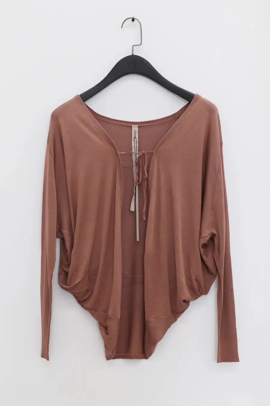 OUDE WAAG silk draped knitted cardigan OW-24SS-KT05 pink brown - Image 5