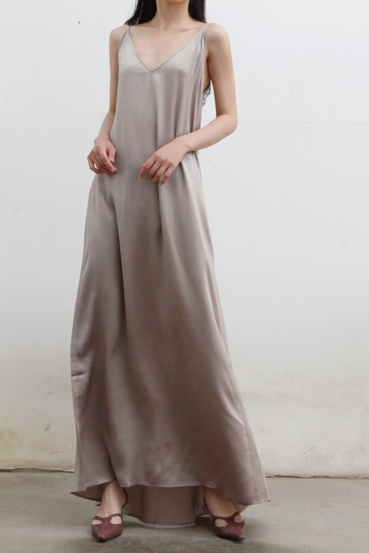 OUDE WAAG Silk Sling Dress OW-22AW-DS14 Grey - Image 3