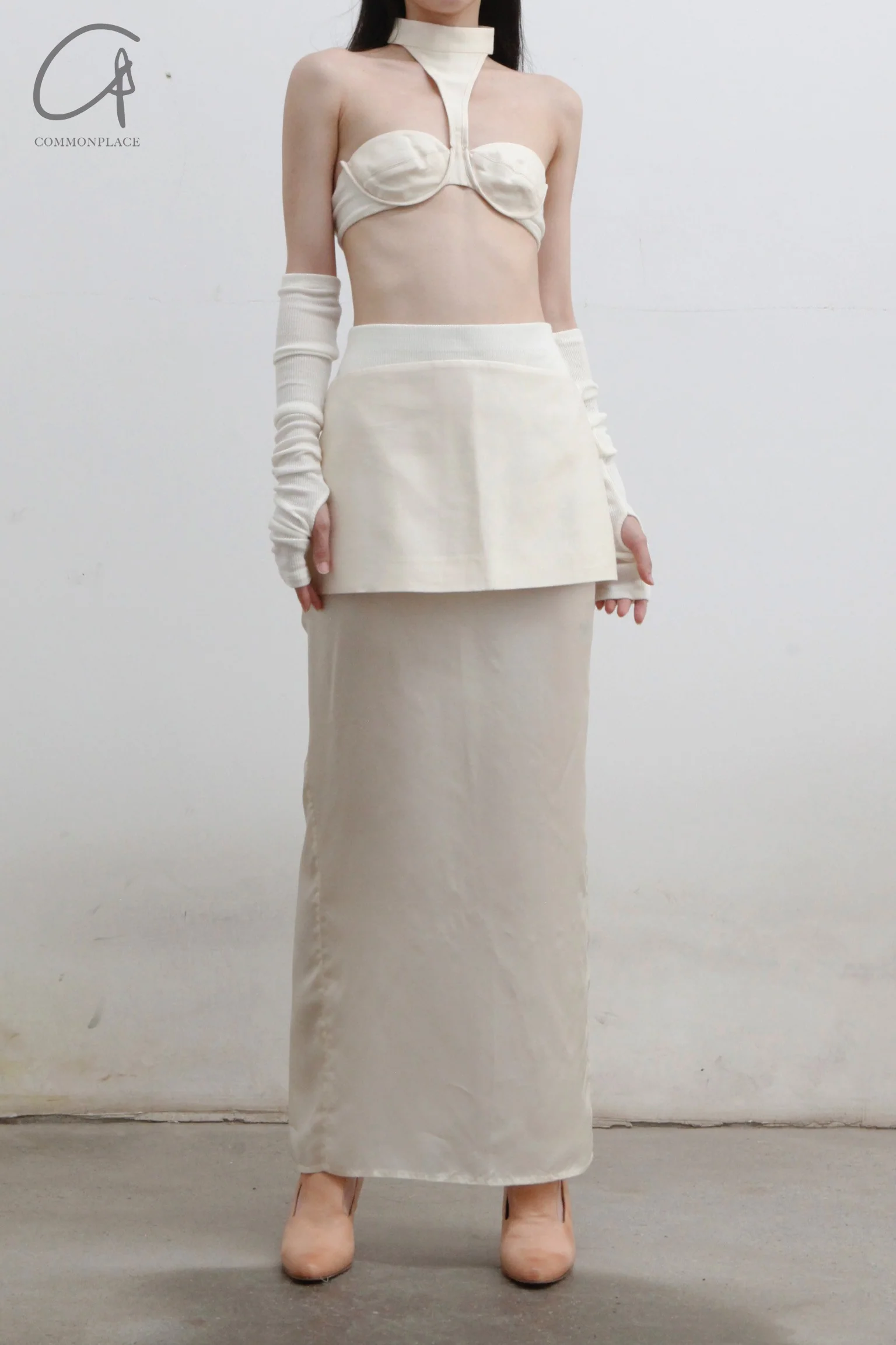 OUDE WAAG Silk Wool Panel Corset OW-22AW-AS12 Off-White - Image 4