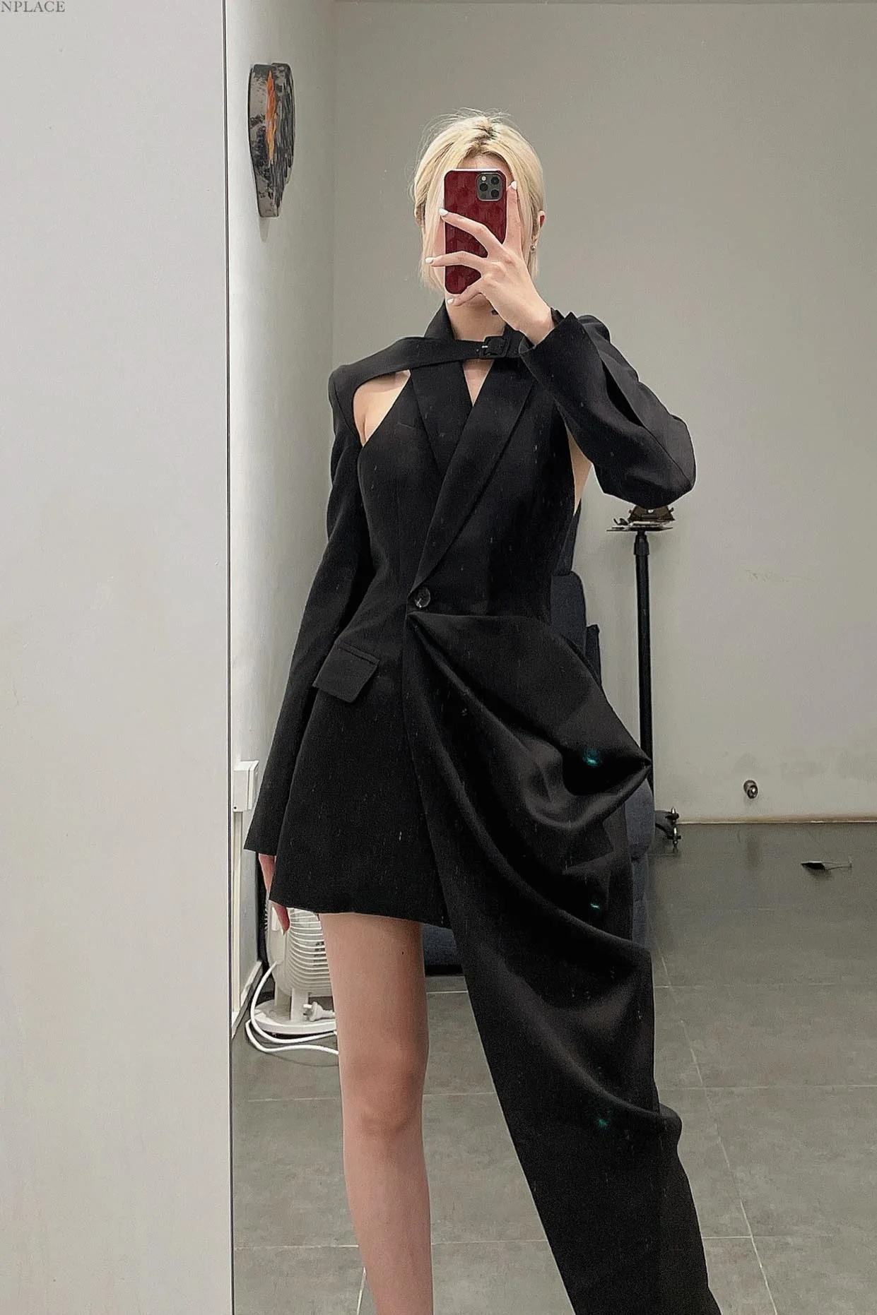 OUDE WAAG Silky Tie Suit Sleeve OW-22AW-AS01 Black - Image 14