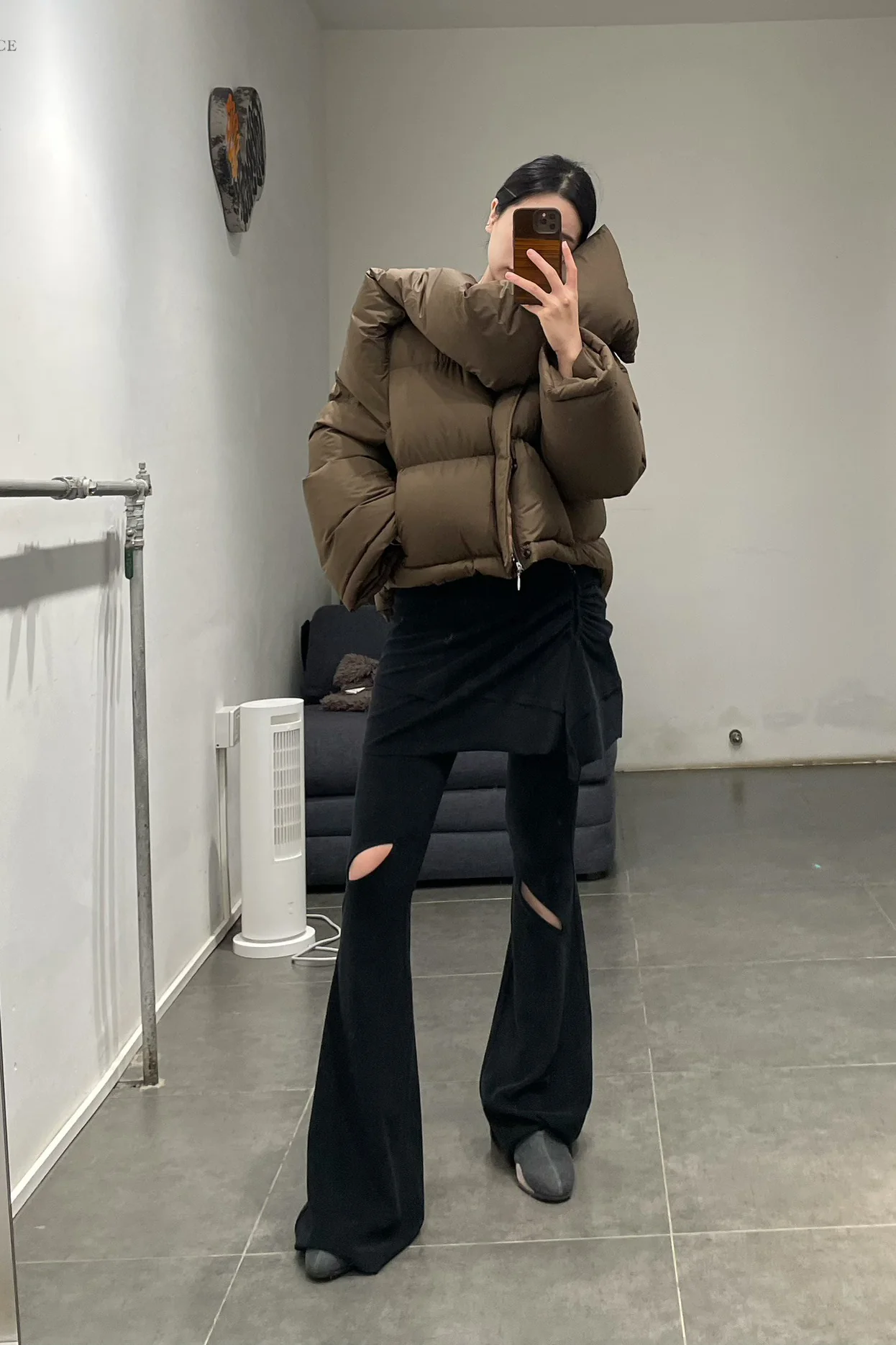 OUDE WAAG Sleeve structured down jacket OW-23AW-DJ01 gray green - Image 15