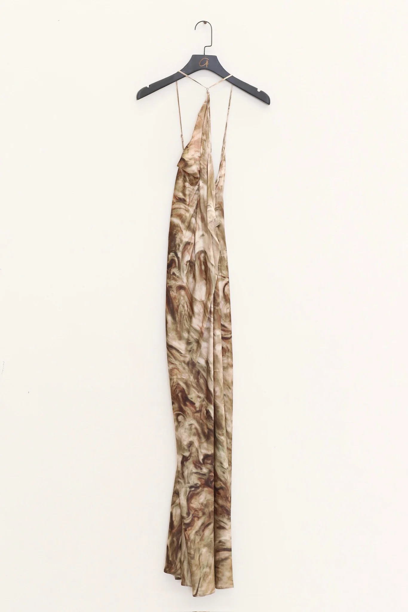 OUDE WAAG Spring/Summer 2026 Asymmetrical Slip Dress OW-OW-26SS-DS23-LZYH GR054 GREEN/BROWNPRINT - Image 2