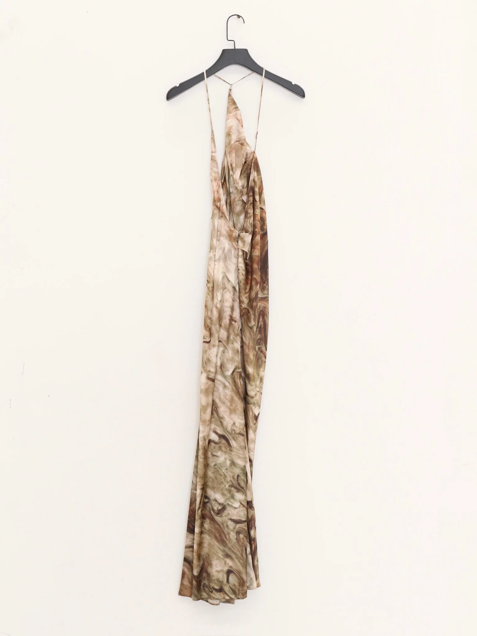 OUDE WAAG Spring/Summer 2026 Asymmetrical Slip Dress OW-OW-26SS-DS23-LZYH GR054 GREEN/BROWNPRINT - Image 3