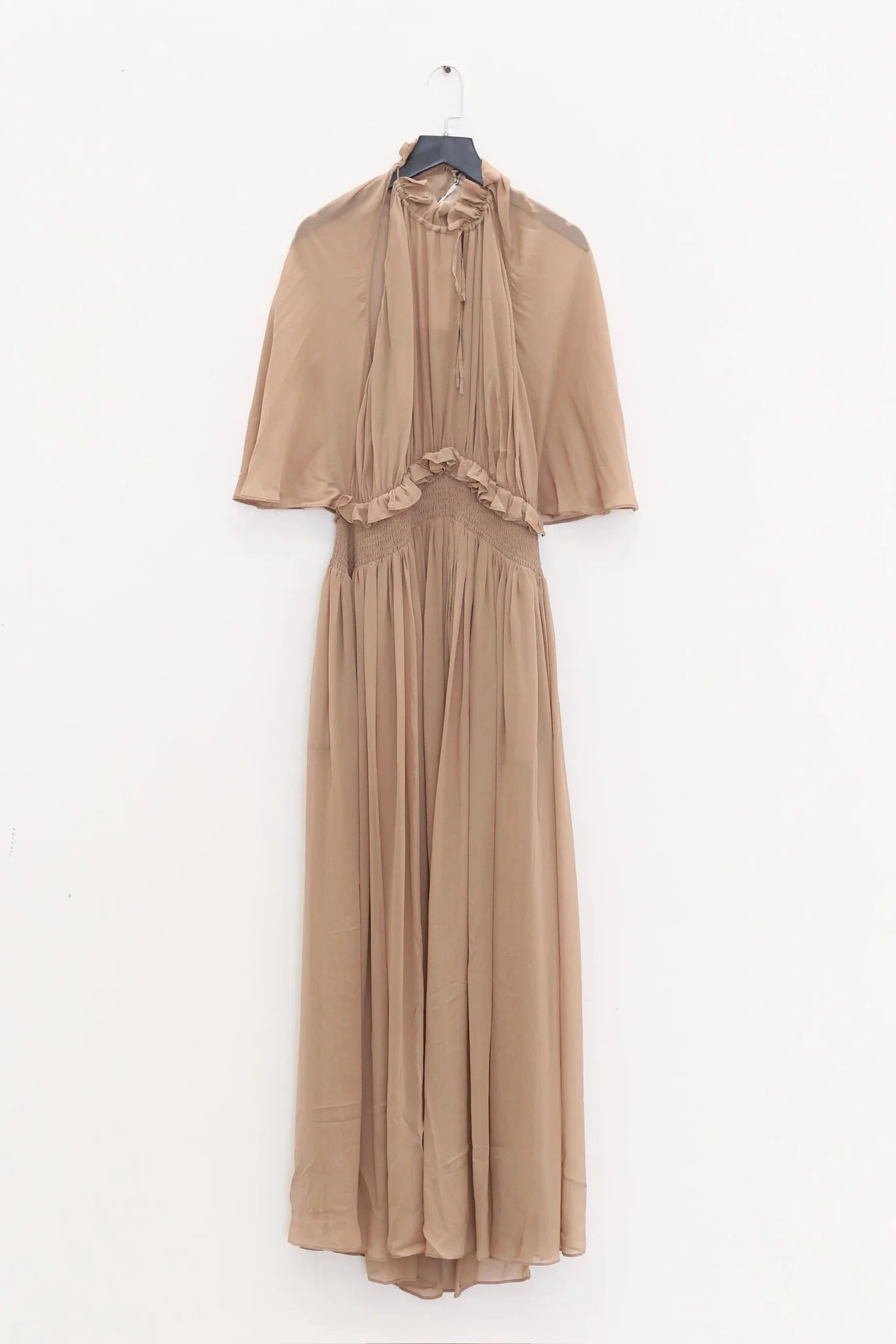OUDE WAAG Spring/Summer 2026 Chiffon Ruffled Print Dress OW-OW-26SS-DS19-BWF PK230 Misty Pink