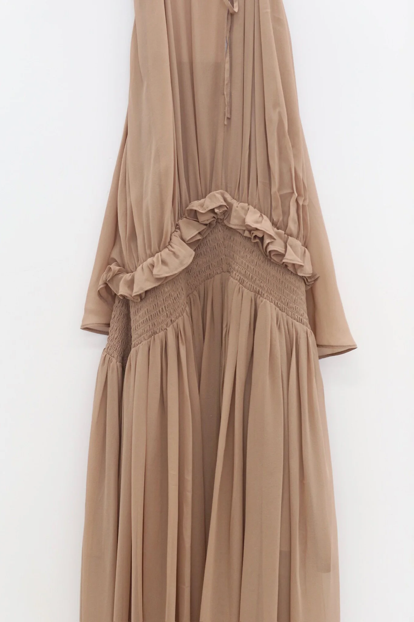 OUDE WAAG Spring/Summer 2026 Chiffon Ruffled Print Dress OW-OW-26SS-DS19-BWF PK230 Misty Pink - Image 2