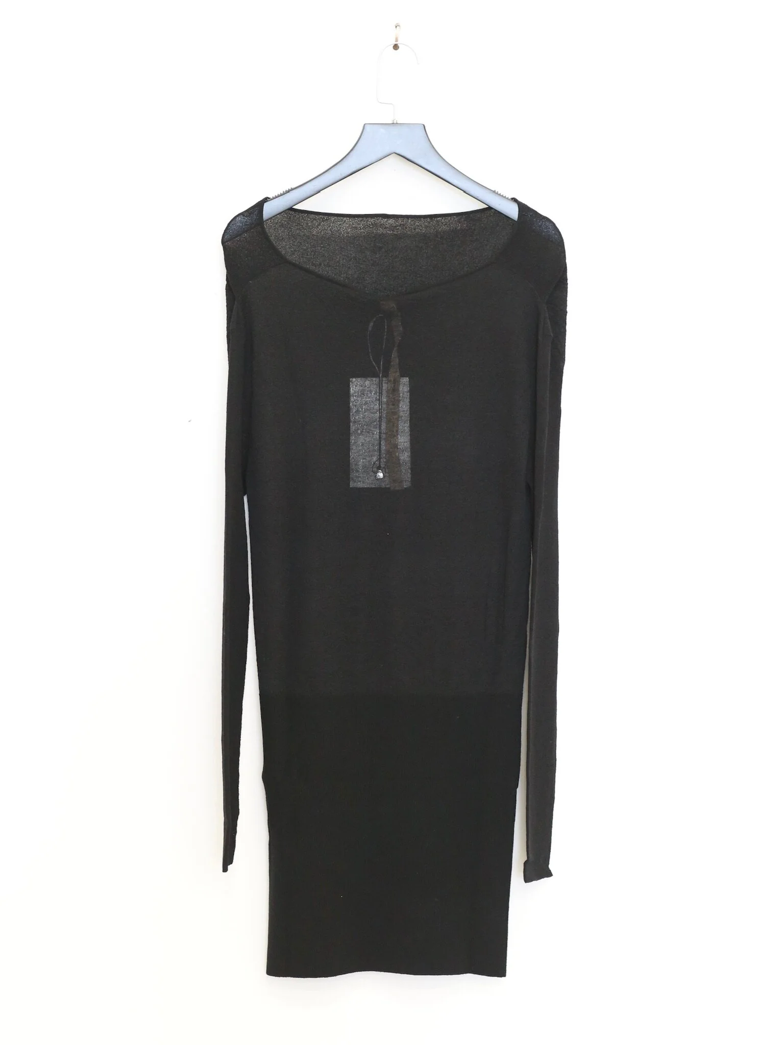 OUDE WAAG Spring/Summer 2026 Draped Neckline Ruffled Textured Knit Mini Dress OW-OW-26SS-KD03-HEI BL900 BLACK - Image 10