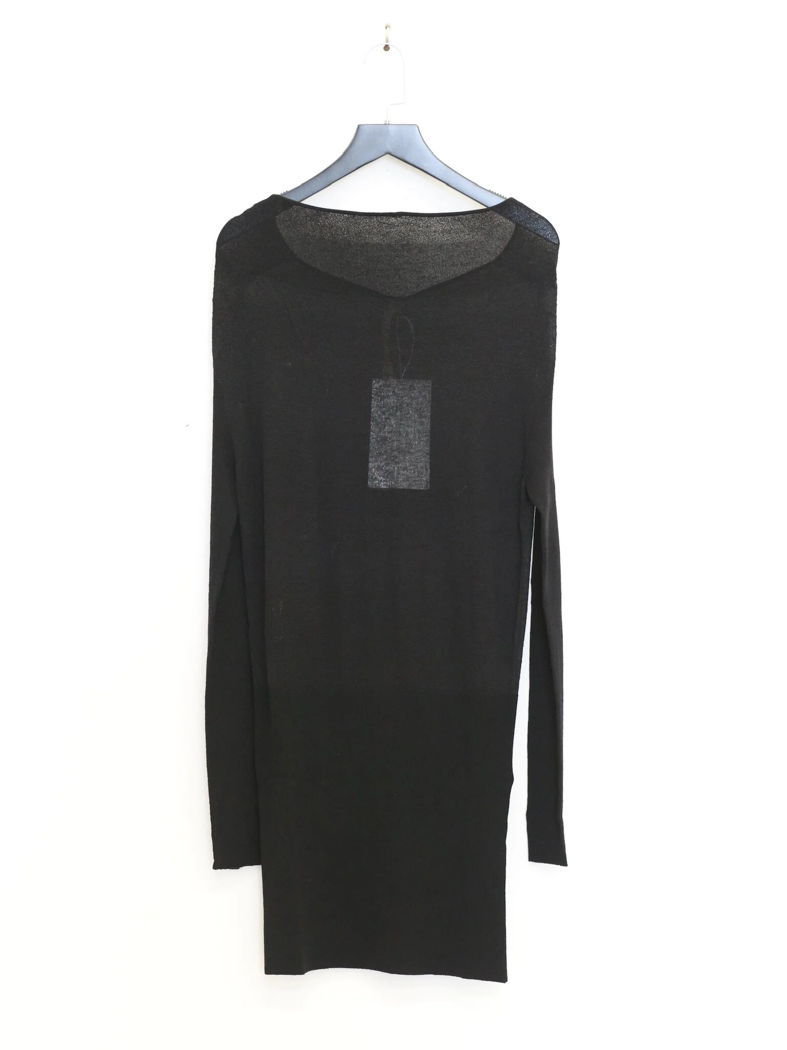 OUDE WAAG Spring/Summer 2026 Draped Neckline Ruffled Textured Knit Mini Dress OW-OW-26SS-KD03-HEI BL900 BLACK - Image 7