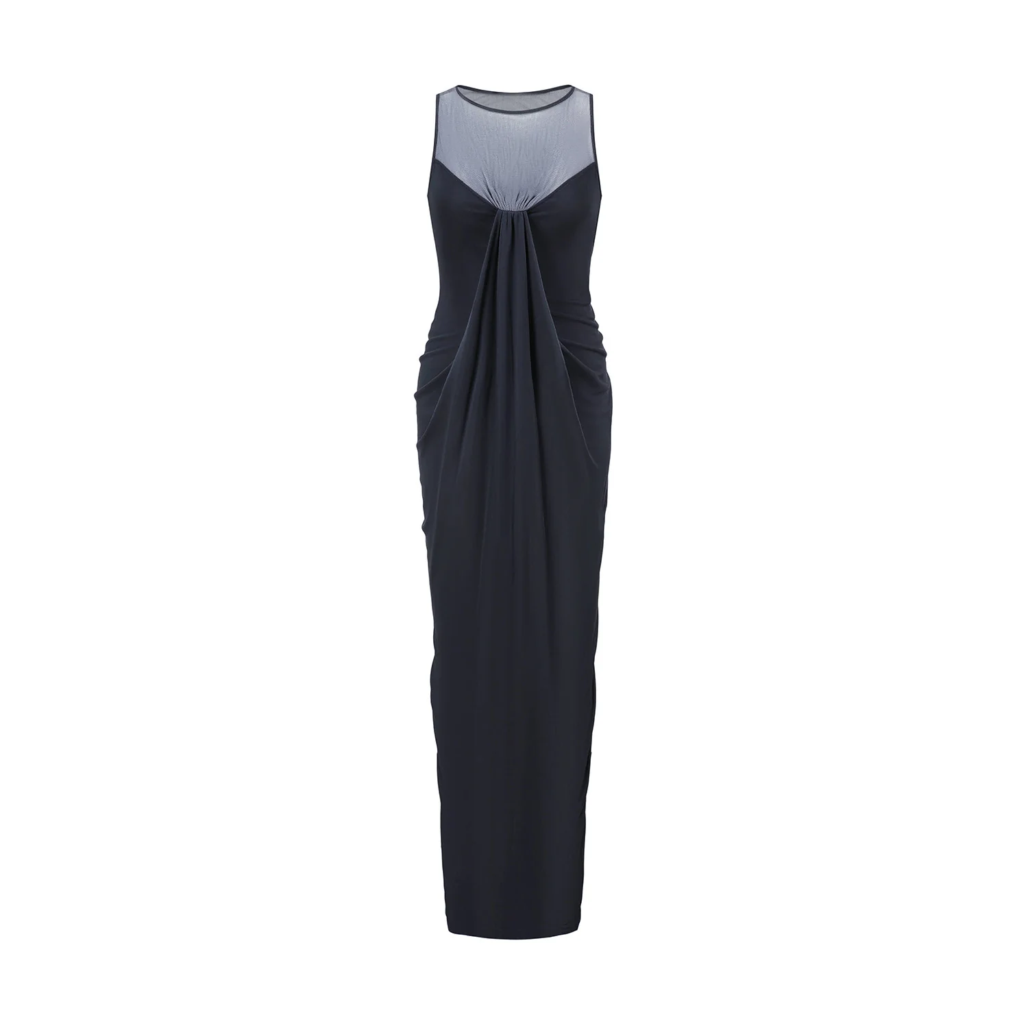 OUDE WAAG Spring/Summer 2026 Draped Patchwork Dress OW-OW-26SS-DS13-MO BU690 INK - Image 5