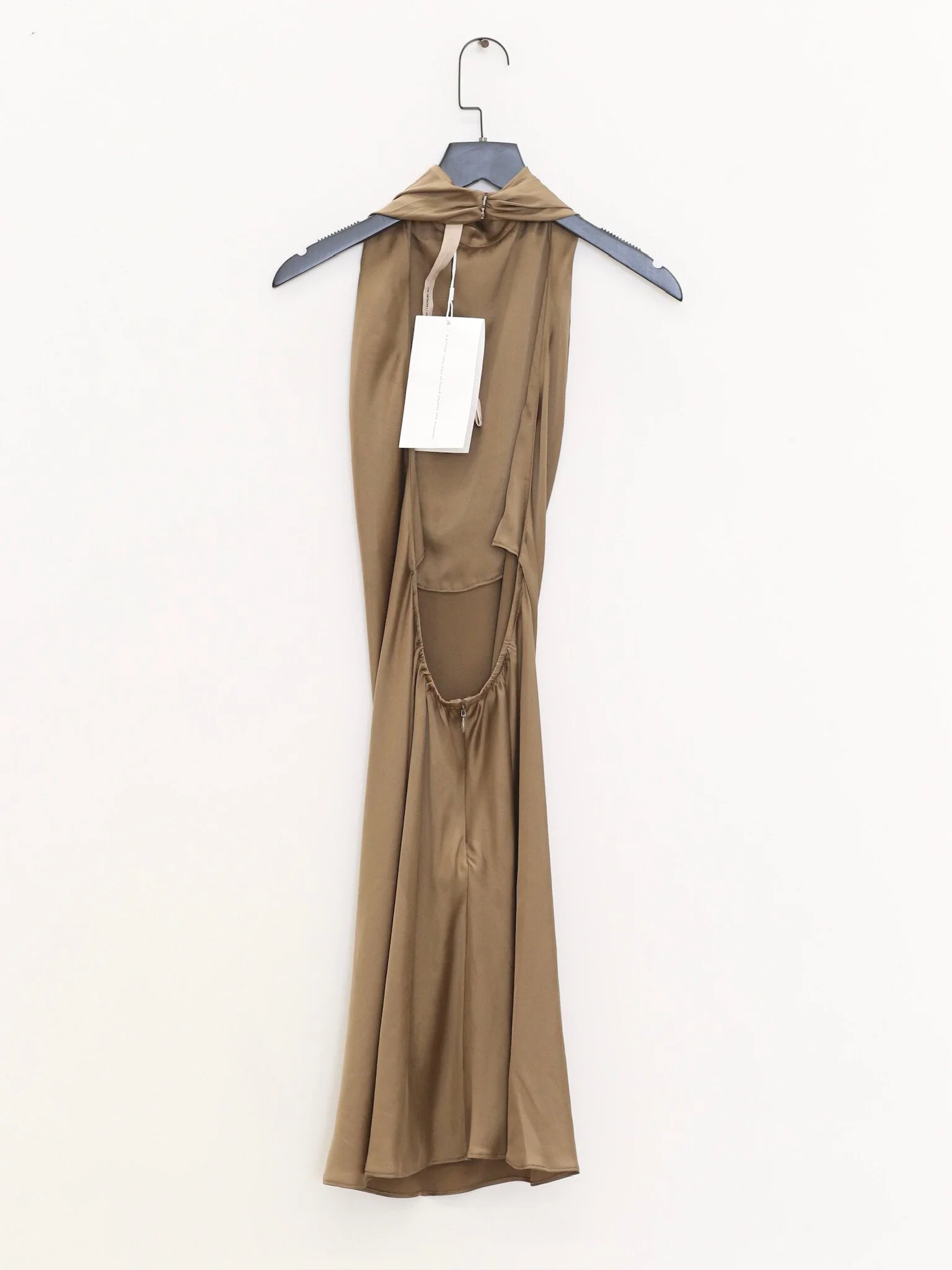 OUDE WAAG Spring/Summer 2026 Flowing High-Neck Mini Dress OW-OW-26SS-DS33-GLL GR540 OLIVE GREEN - Image 5