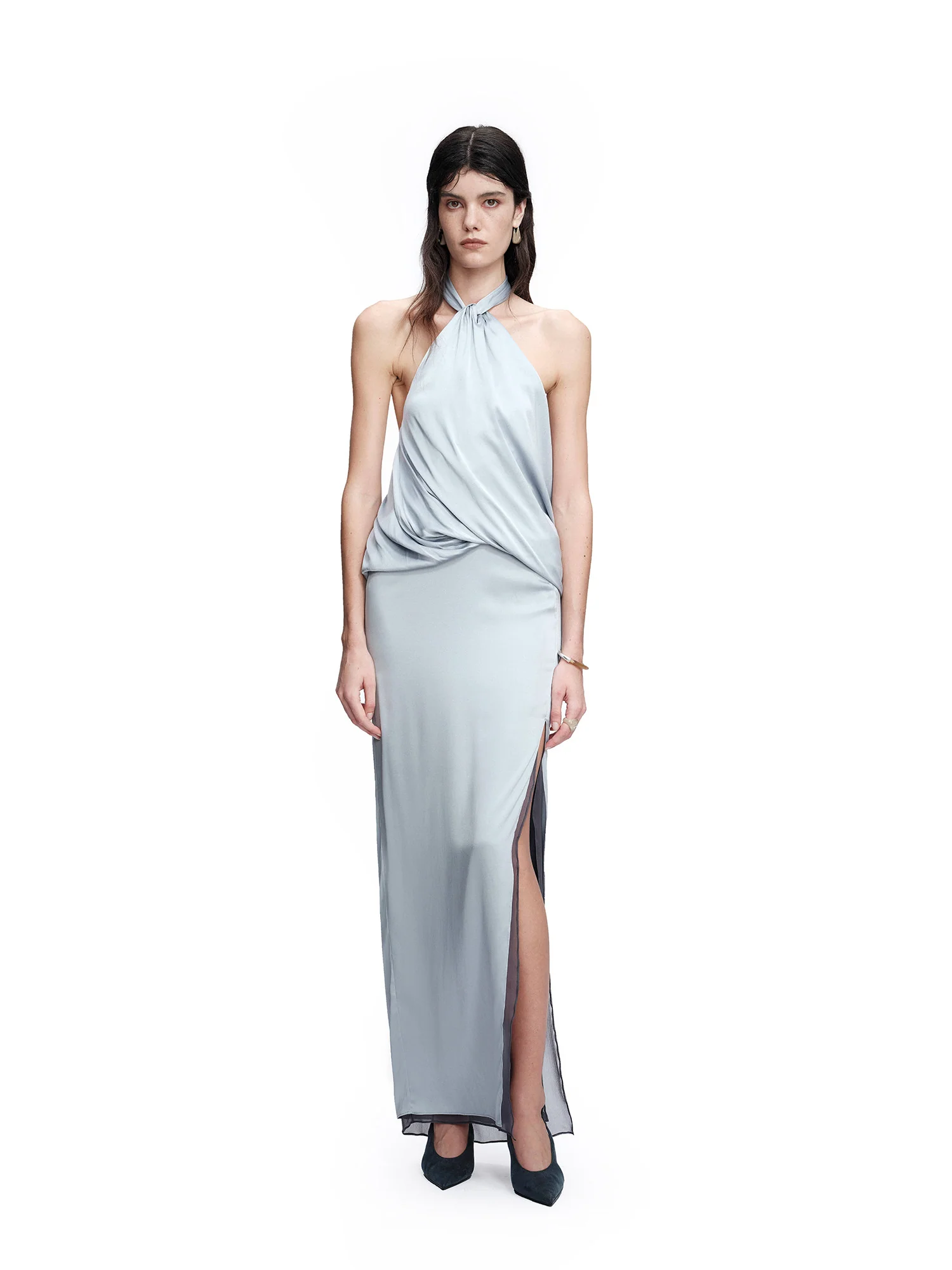 OUDE WAAG Spring/Summer 2026 Flowing Midi Skirt OW-OW-26SS-SK13-QL BU660 LIGHT BLUE - Image 6