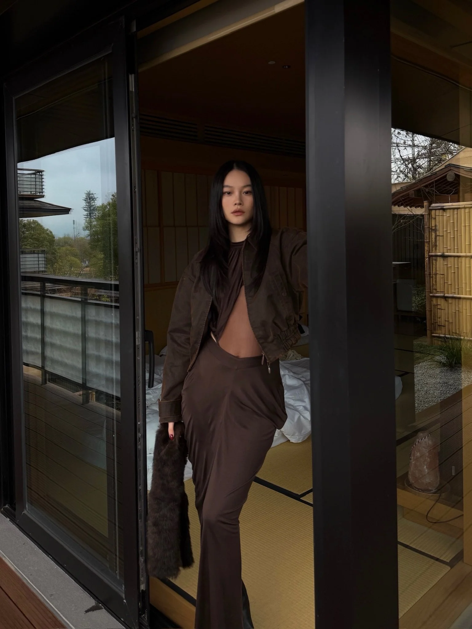 OUDE WAAG Spring/Summer 2026 Flowing Midi Skirt OW-OW-26SS-SK21-KF BR440 COFFEE - Image 10