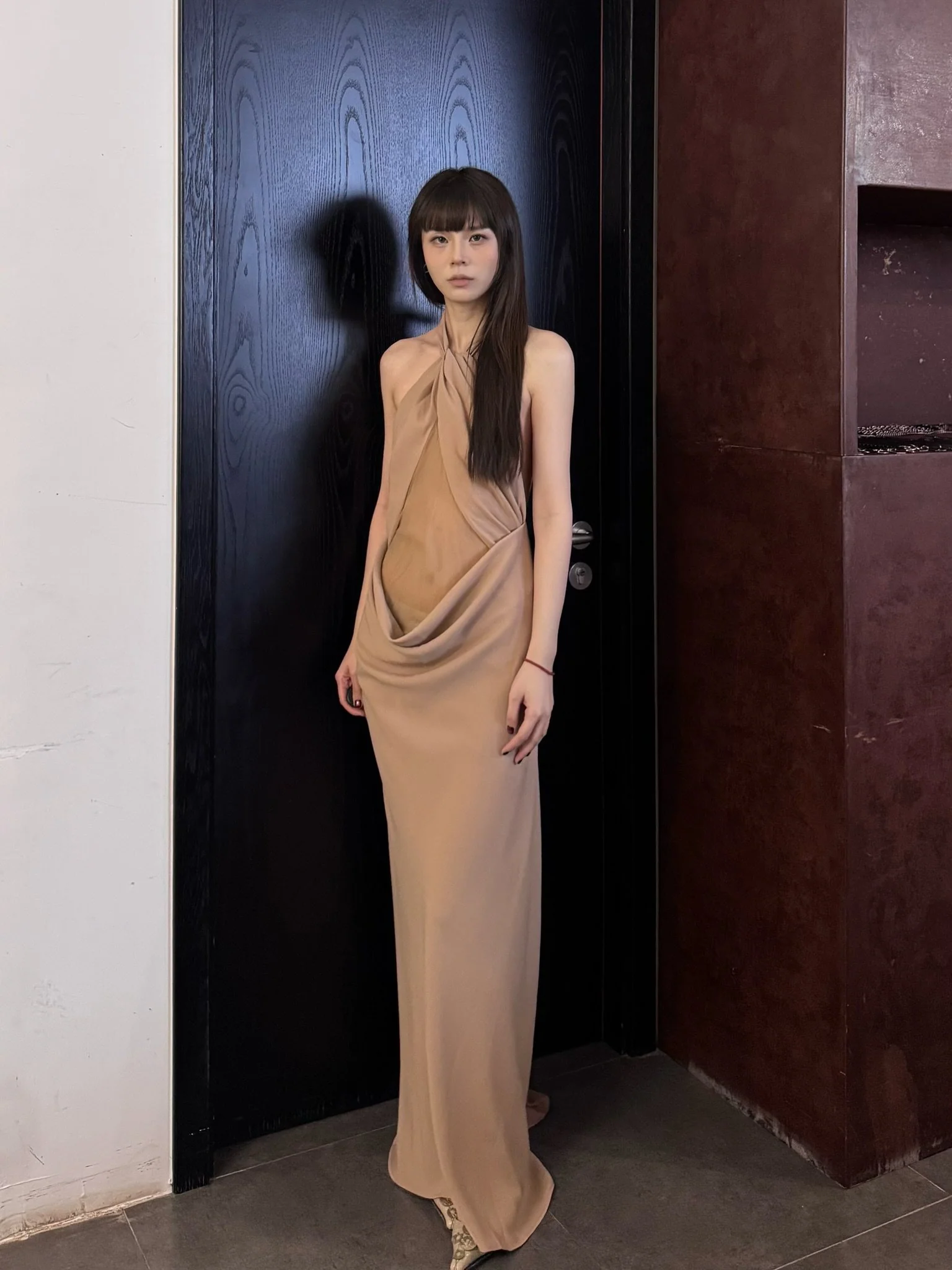 OUDE WAAG Spring/Summer 2026 Halter Neck Draped Dress OW-OW-26SS-DS02-BWF PK230 Misty Pink - Image 10