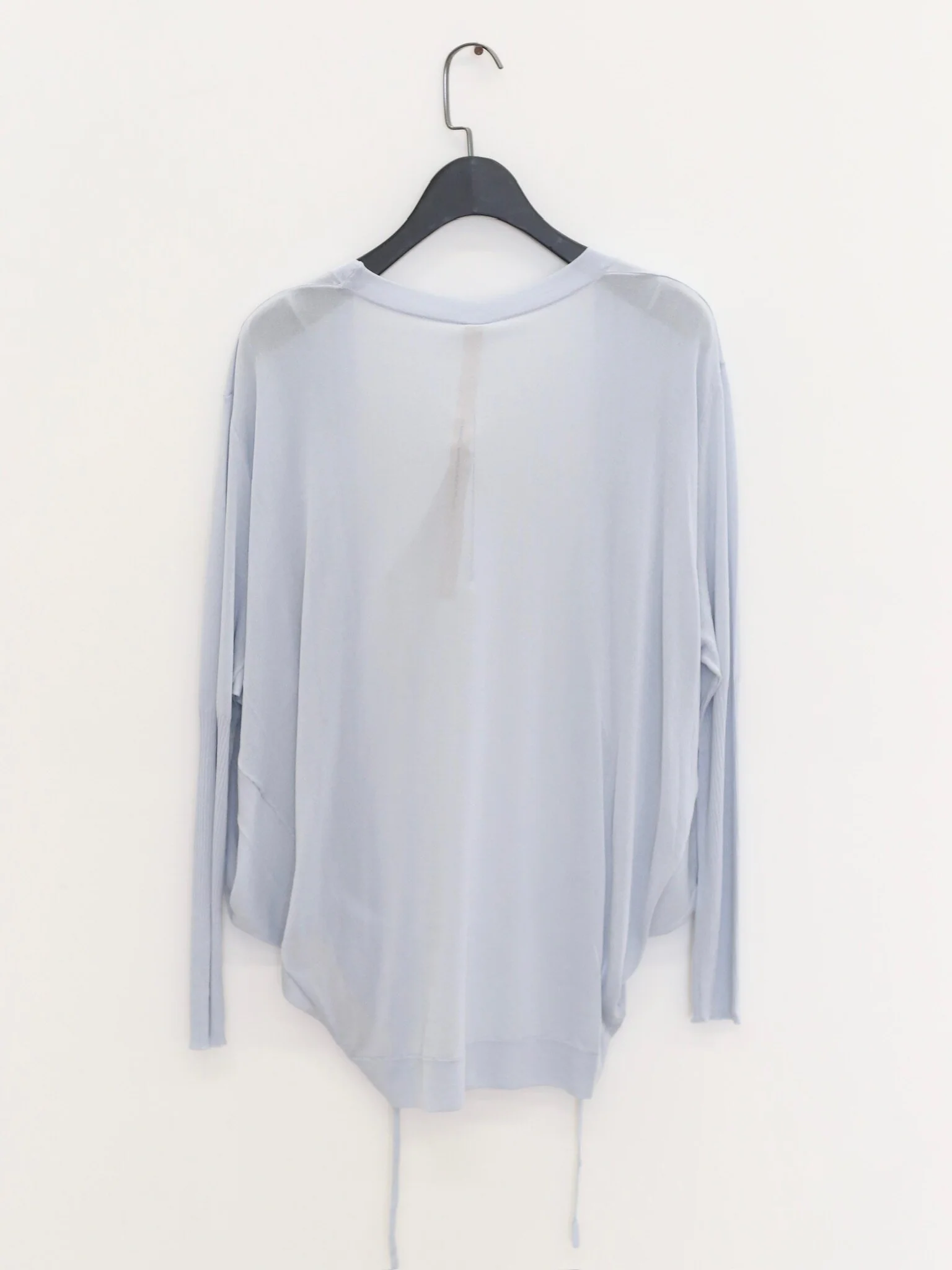 OUDE WAAG Spring/Summer 2026 Mercerized Draped Knit Cardigan OW-OW-26SS-KT13-QL BU660 LIGHT BLUE - Image 3