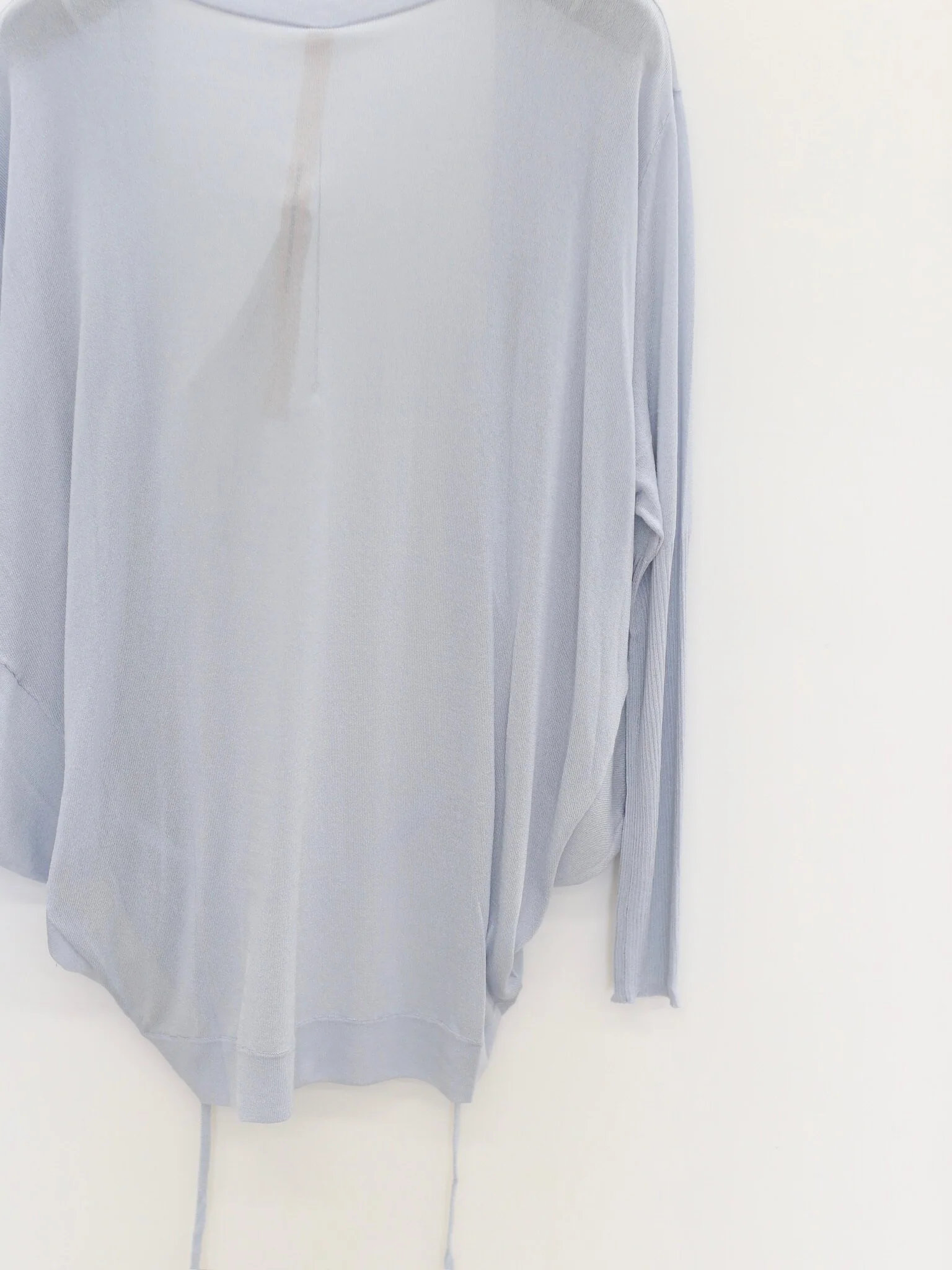 OUDE WAAG Spring/Summer 2026 Mercerized Draped Knit Cardigan OW-OW-26SS-KT13-QL BU660 LIGHT BLUE - Image 4