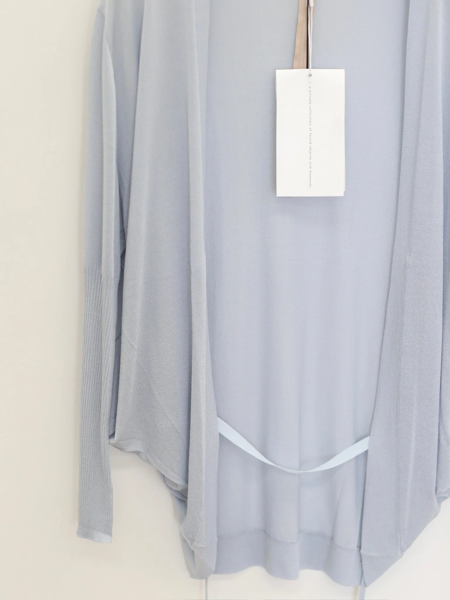 OUDE WAAG Spring/Summer 2026 Mercerized Draped Knit Cardigan OW-OW-26SS-KT13-QL BU660 LIGHT BLUE - Image 5