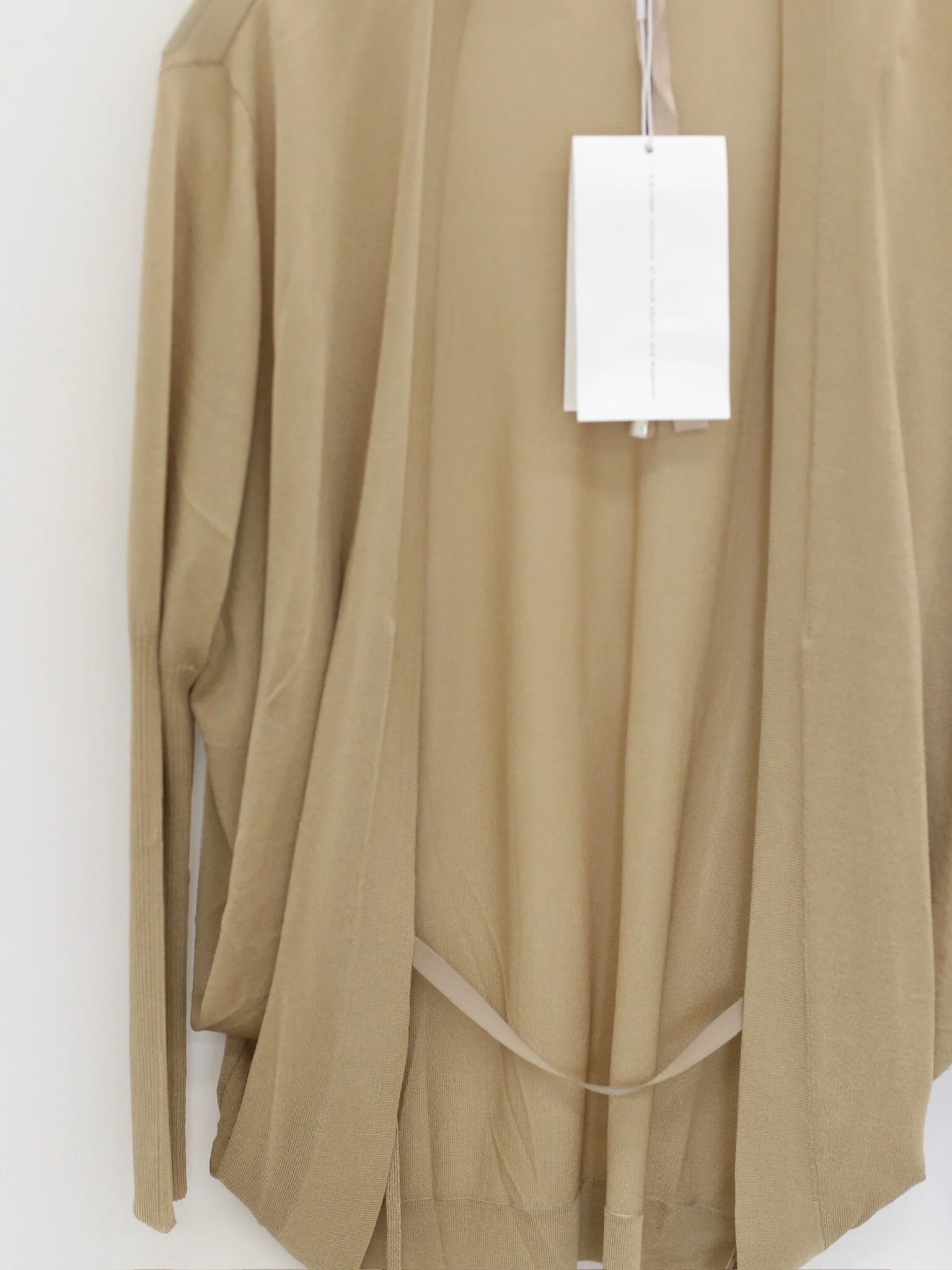 OUDE WAAG Spring/Summer 2026 Mercerized Draped Knit Cardigan OW-OW-26SS-KT13-ML GR570 SAGE GREEN - Image 4