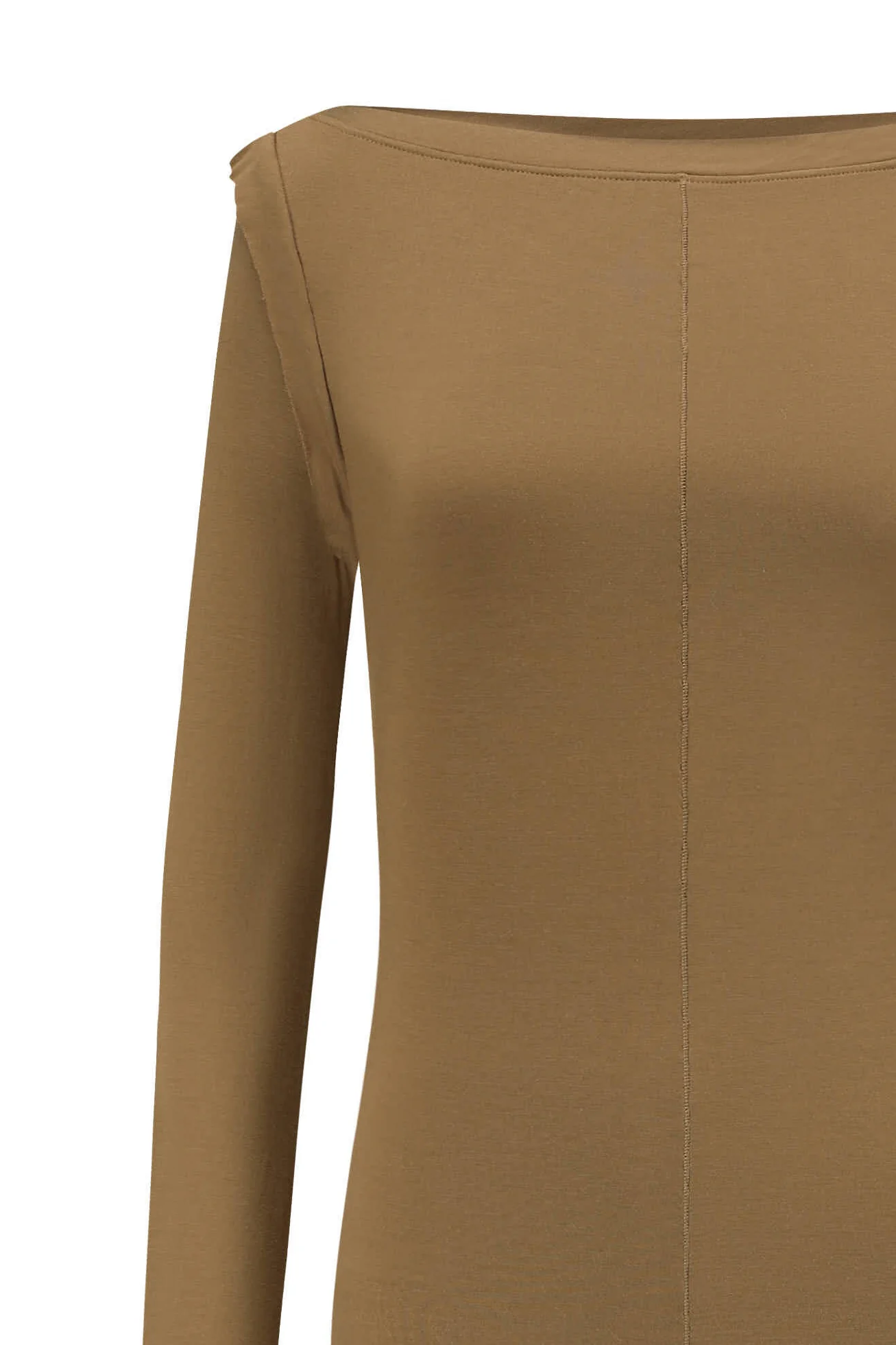 OUDE WAAG Spring/Summer 2026 Off-Shoulder Long-Sleeve Top OW-OW-26SS-TP17B1YE420-KQ YE420 Khaki - Image 2