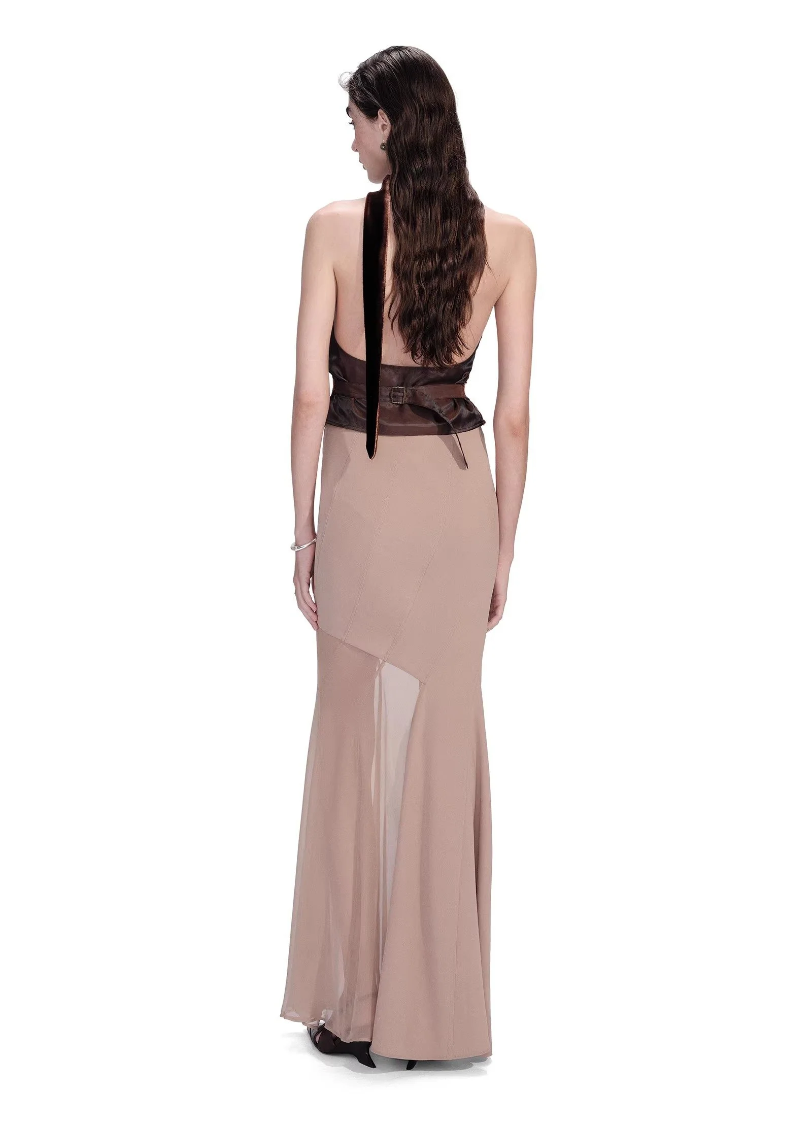 OUDE WAAG Spring/Summer 2026 Ripple-Patterned Fishtail Skirt OW-OW-26SS-SK05-PM (PK230 PINK MIST) - Image 3