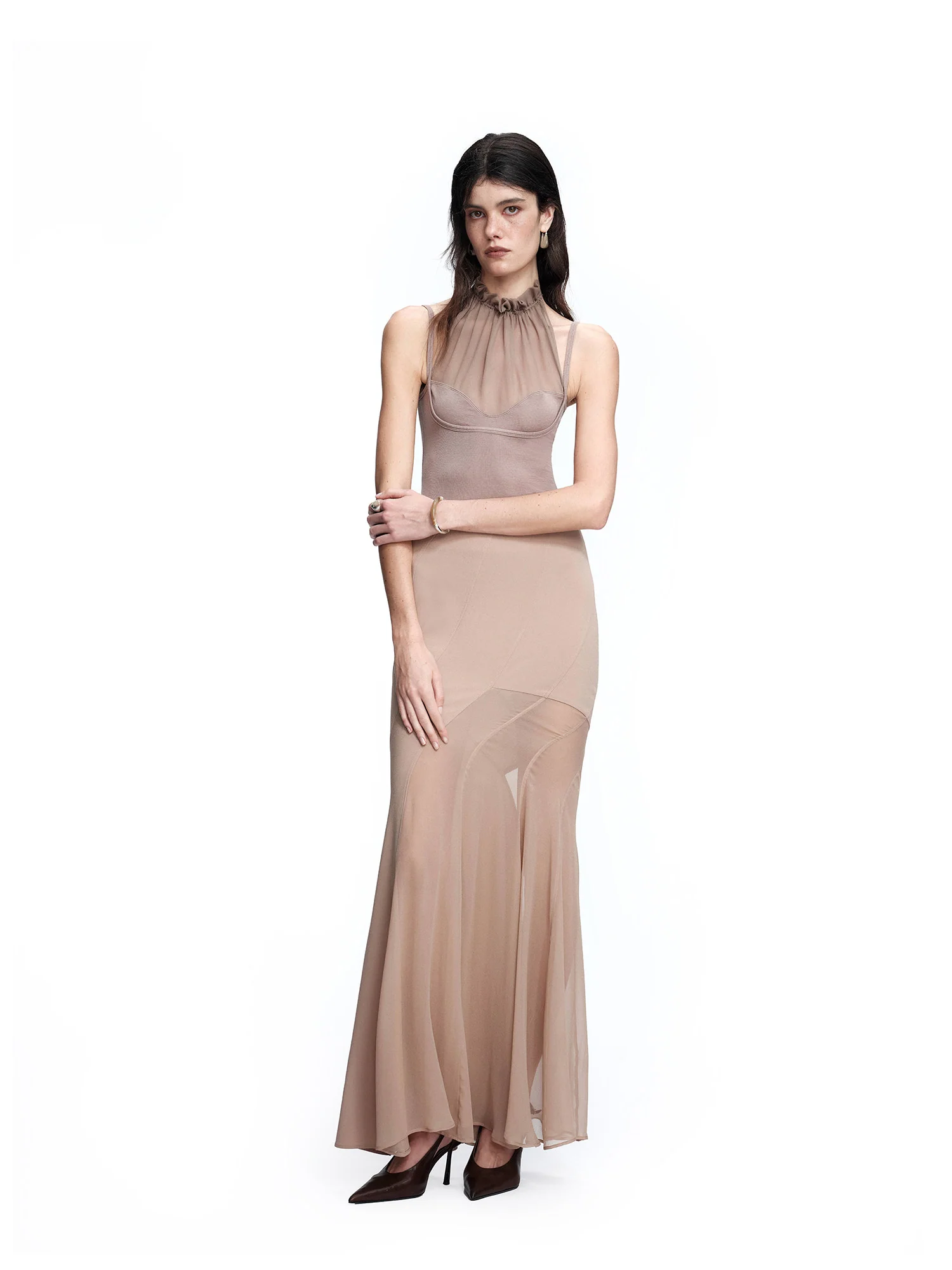 OUDE WAAG Spring/Summer 2026 Ripple-Patterned Fishtail Skirt OW-OW-26SS-SK05-PM (PK230 PINK MIST) - Image 4