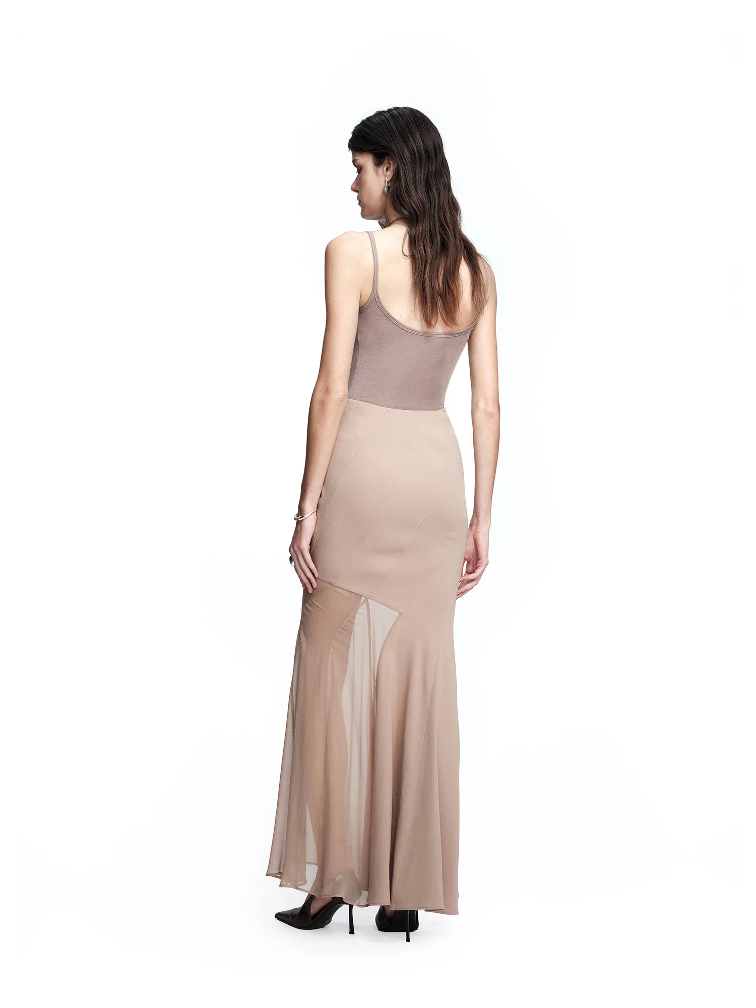 OUDE WAAG Spring/Summer 2026 Ripple-Patterned Fishtail Skirt OW-OW-26SS-SK05-PM (PK230 PINK MIST) - Image 5