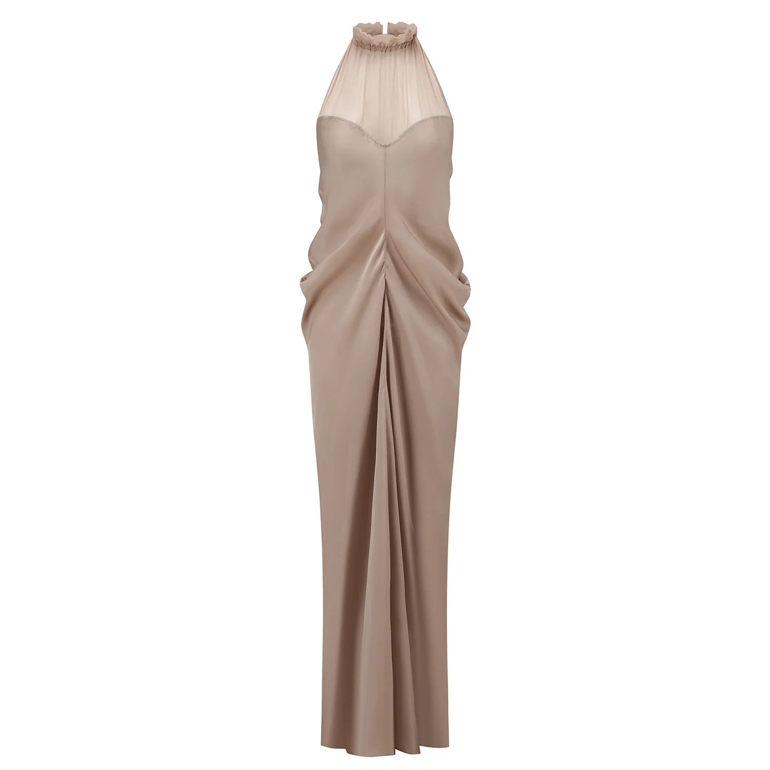 OUDE WAAG Spring/Summer 2026 Silk Patchwork Draped Dress OW-OW-26SS-DS35-PM (PK230 PINK MIST) - Image 8