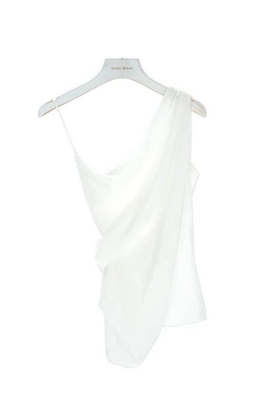 OUDE WAAG Standing cut stretch silk vest OW-21SS-TP04WI100 POWTP04 - Image 12