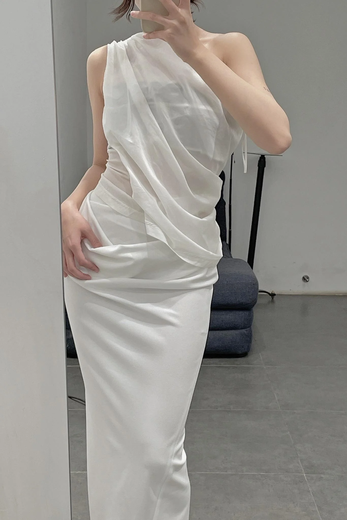 OUDE WAAG Standing cut stretch silk vest OW-21SS-TP04WI100 POWTP04 - Image 2