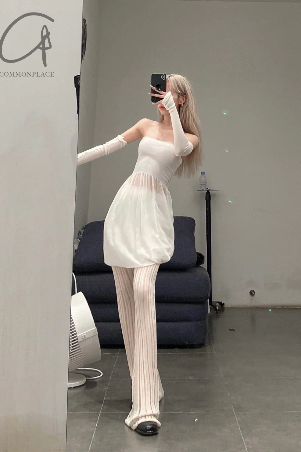 OUDE WAAG Striped Knit Flared Pants OW-22AW-KT15 Off-White - Image 7